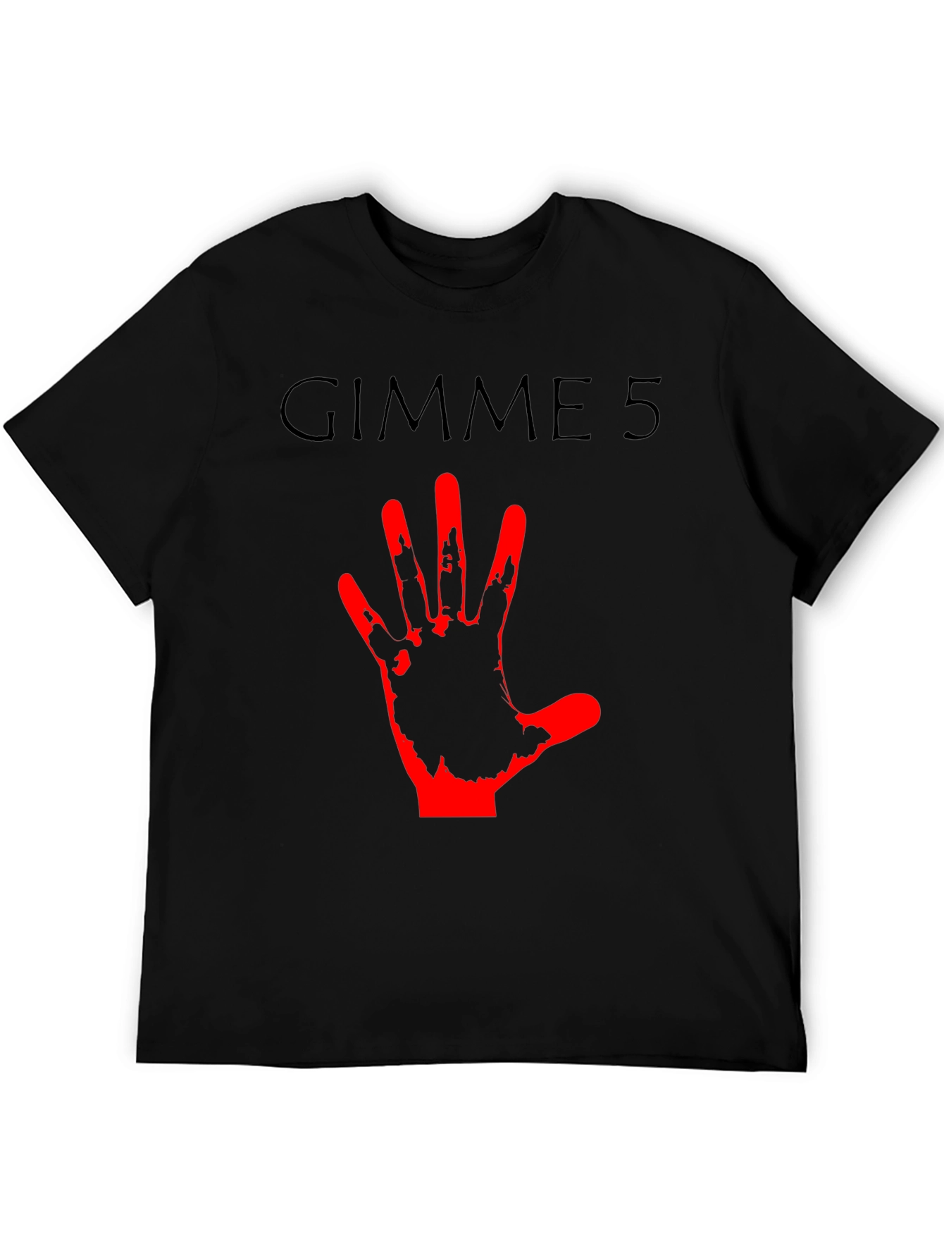 Gimme 5 Graphic Tee - Black Crew Neck T-Shirt