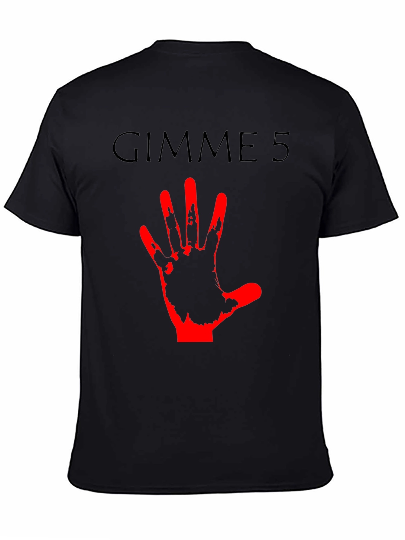 Gimme 5 Graphic Tee - Black Crew Neck T-Shirt