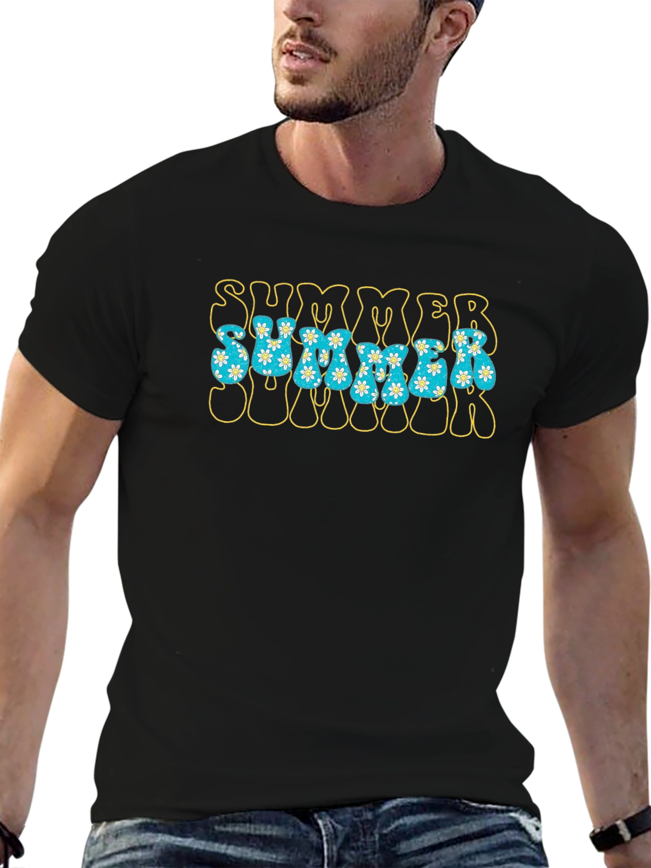 Retro Summer Floral Graphic T-Shirt