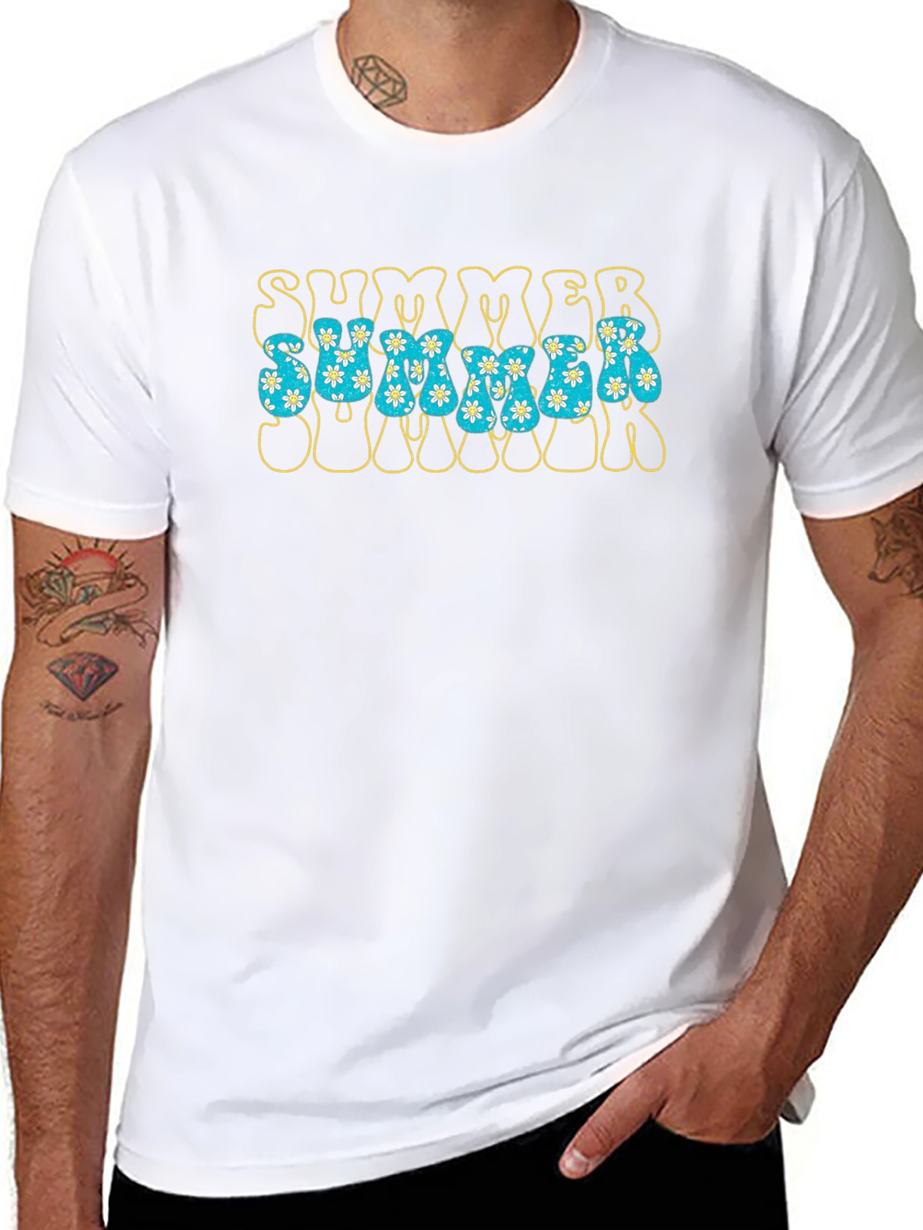 Retro Summer Floral Graphic T-Shirt