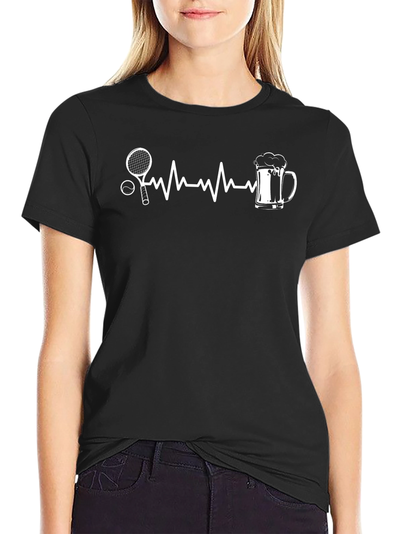 Tennis & Beer Heartbeat T-Shirt