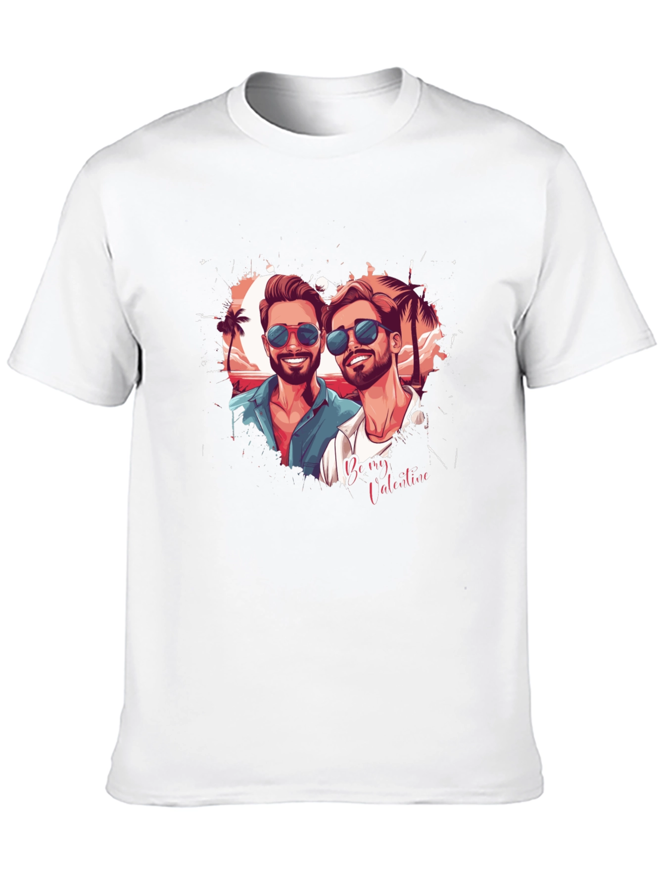 Couples Valentine Graphic Tee - Black