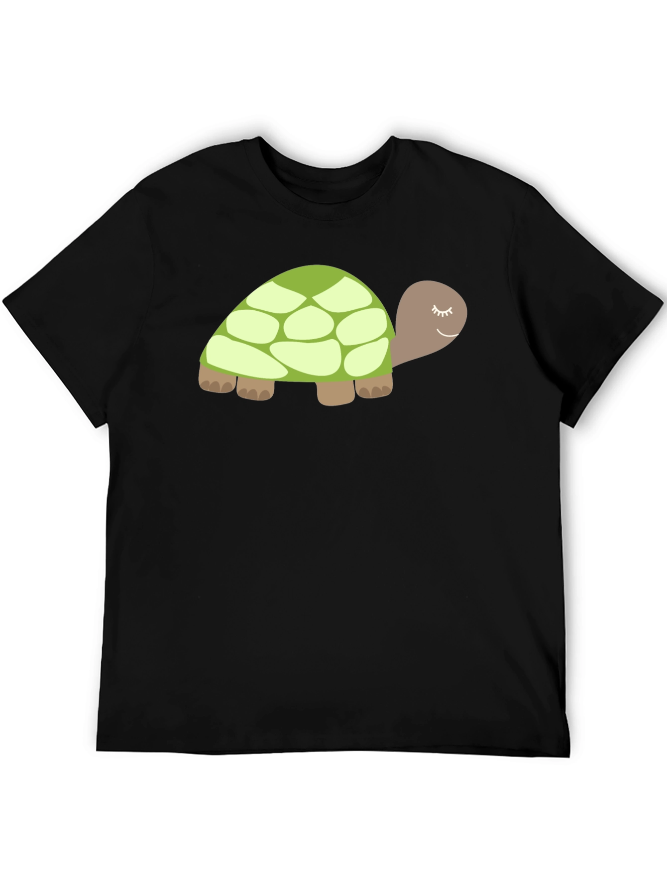 Cute Turtle Graphic Tee - Soft Black Cotton
