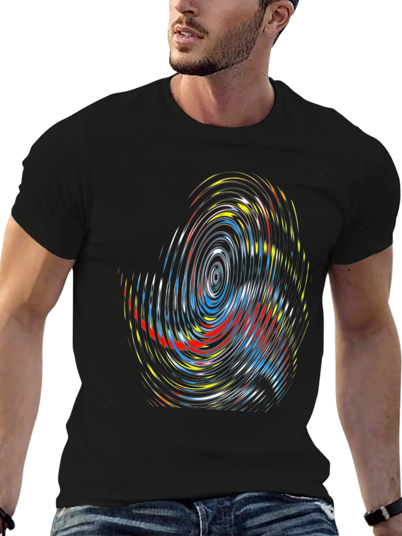 Abstract Swirl Graphic Tee - Modern Design