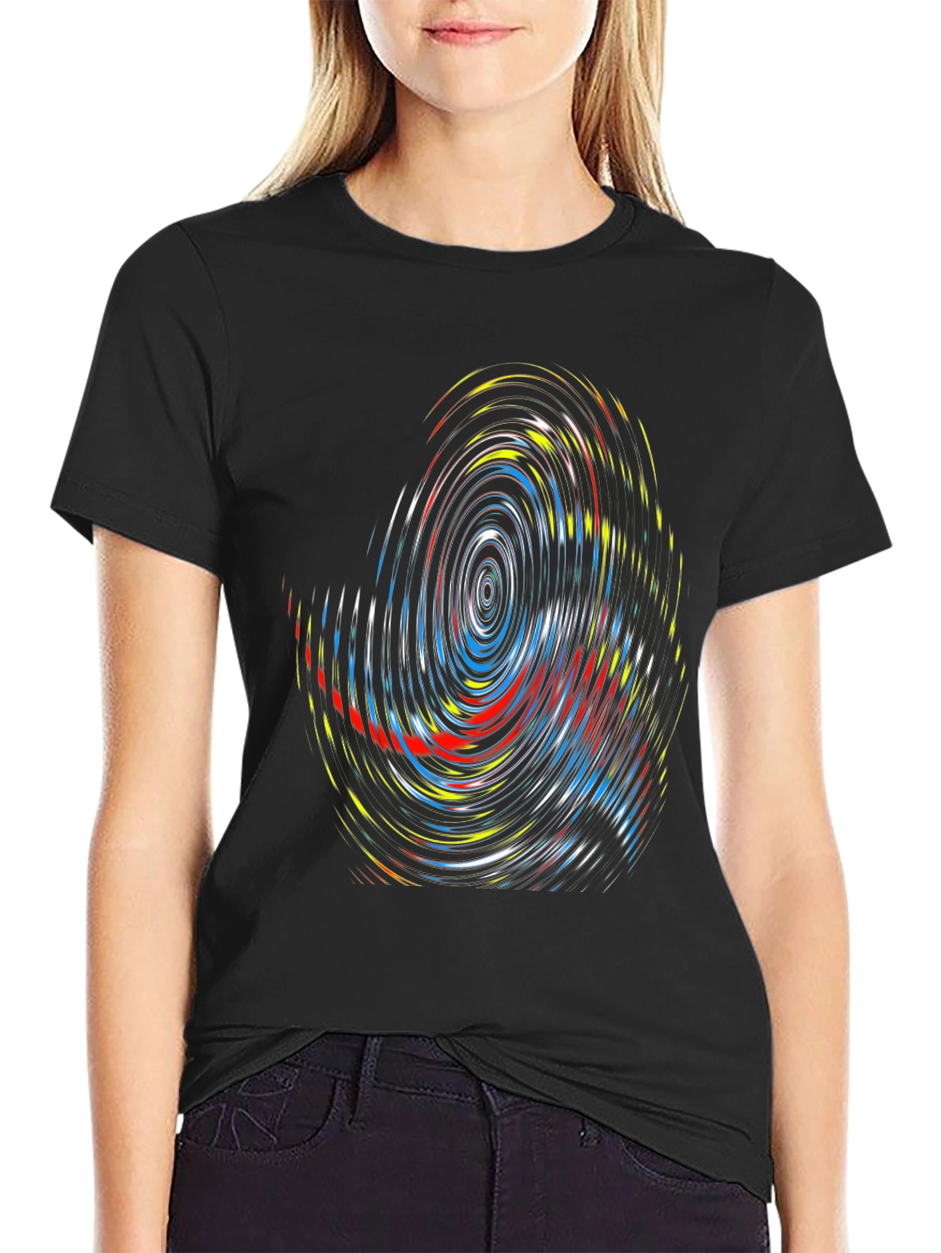 Abstract Swirl Graphic Tee - Modern Design
