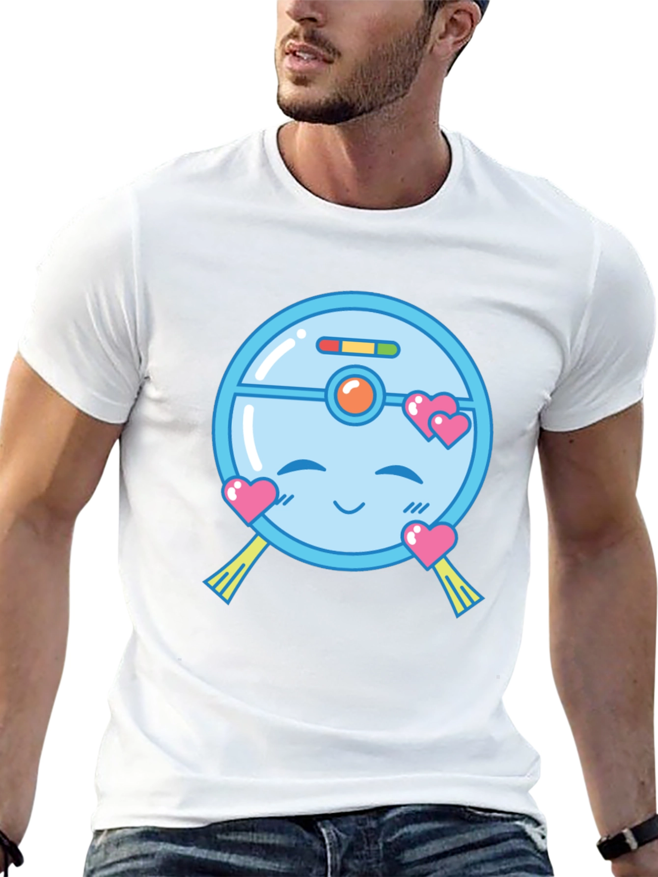 Cute Robot Vacuum Valentines Day T-Shirt
