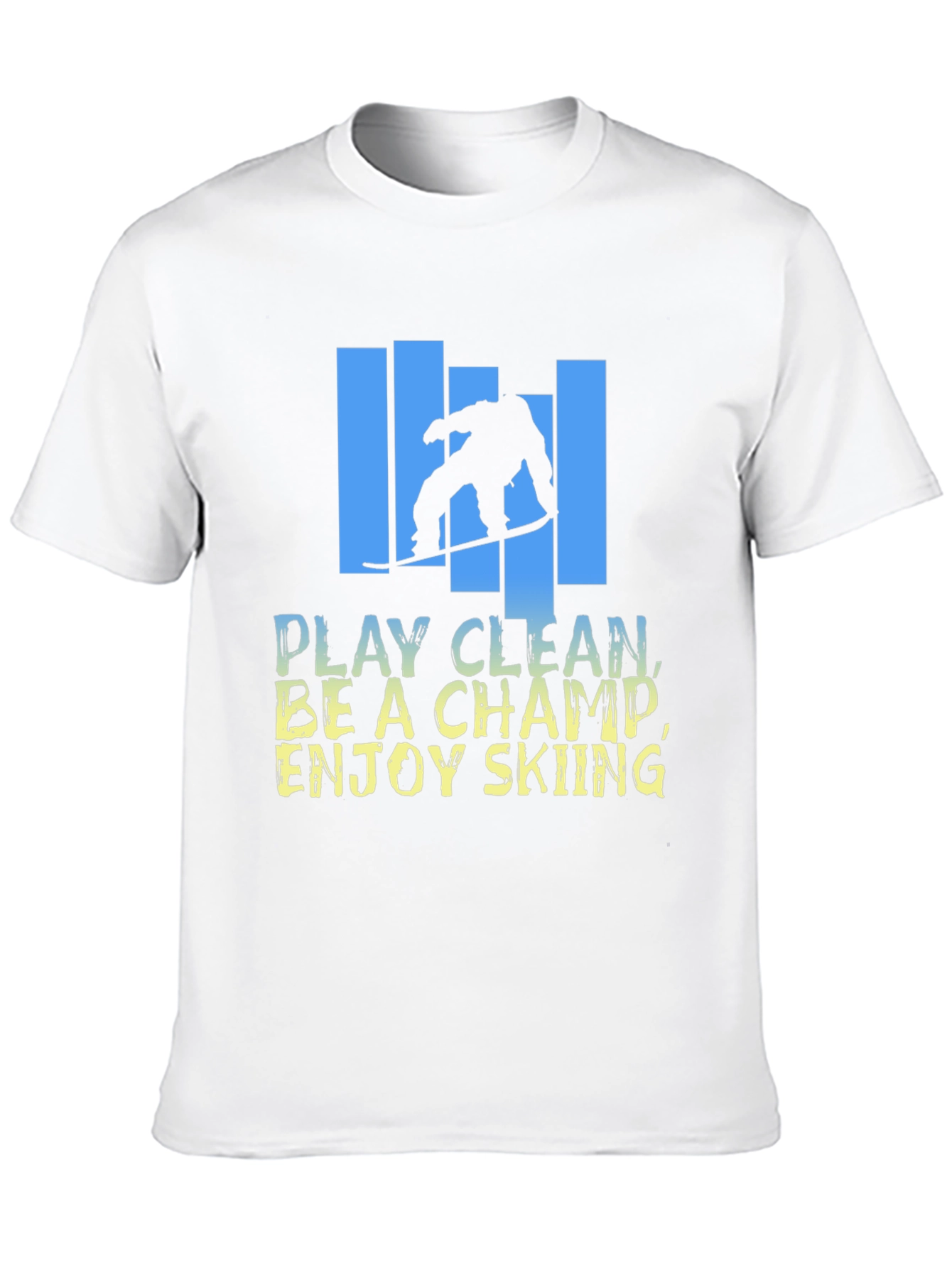 Skiing Graphic T-Shirt - Play Clean Be A Champ