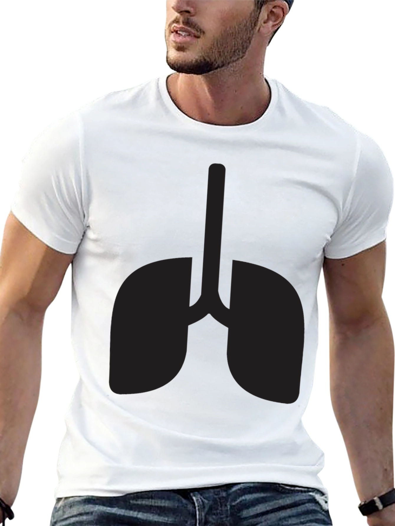 Lungs Graphic Black Tee - Breathe Easy Style