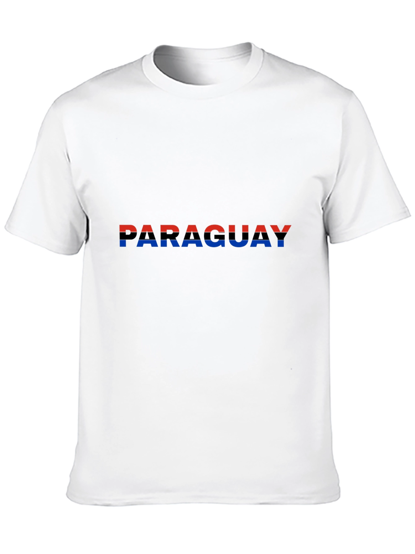 Paraguay Flag Graphic Tee - Black Cotton T-Shirt