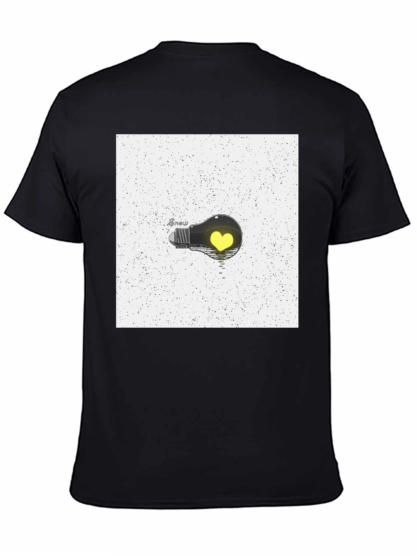 Heart Lightbulb Graphic Tee - Black