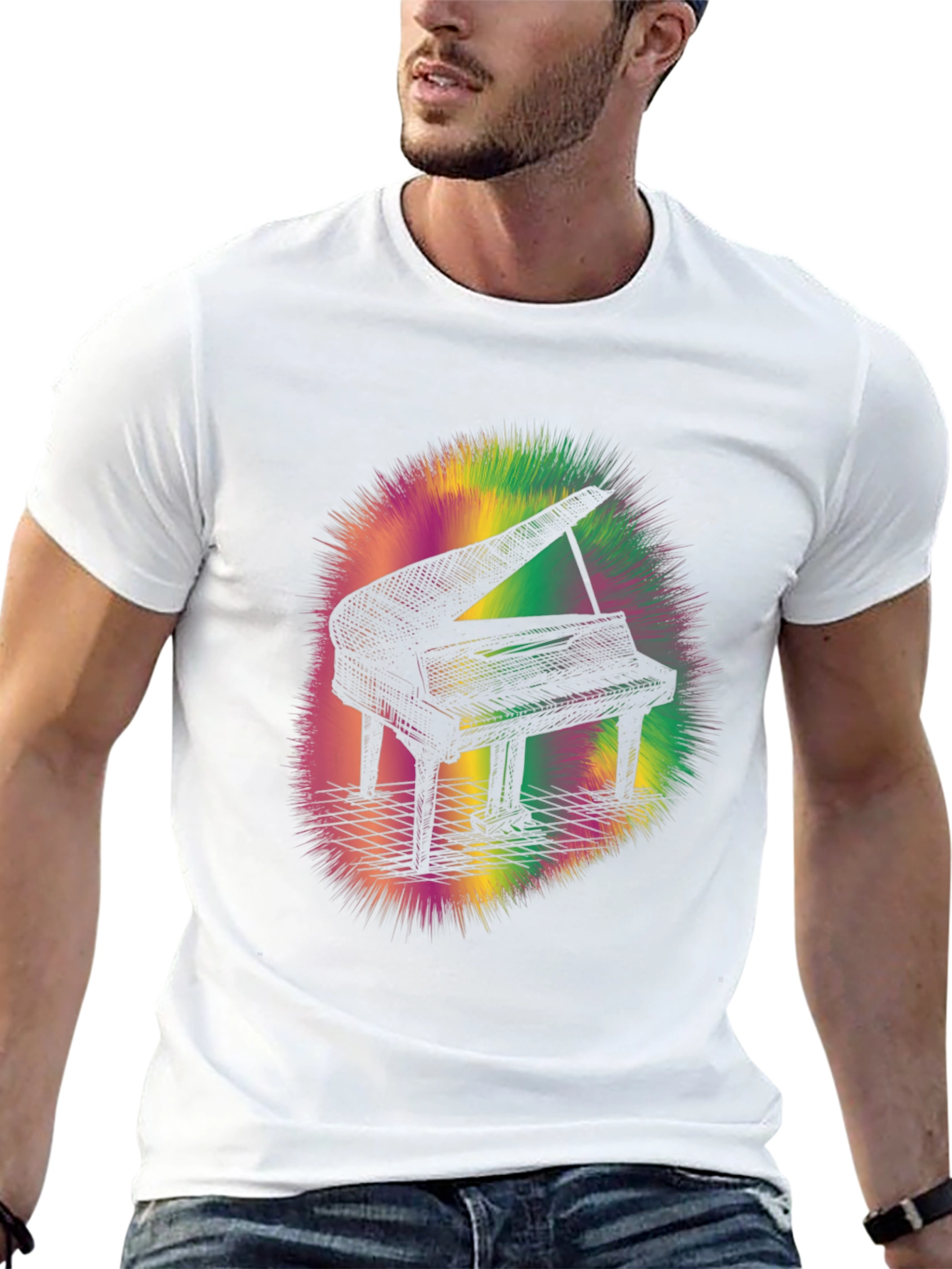 Piano Graphic Tee - Mens Black T-Shirt