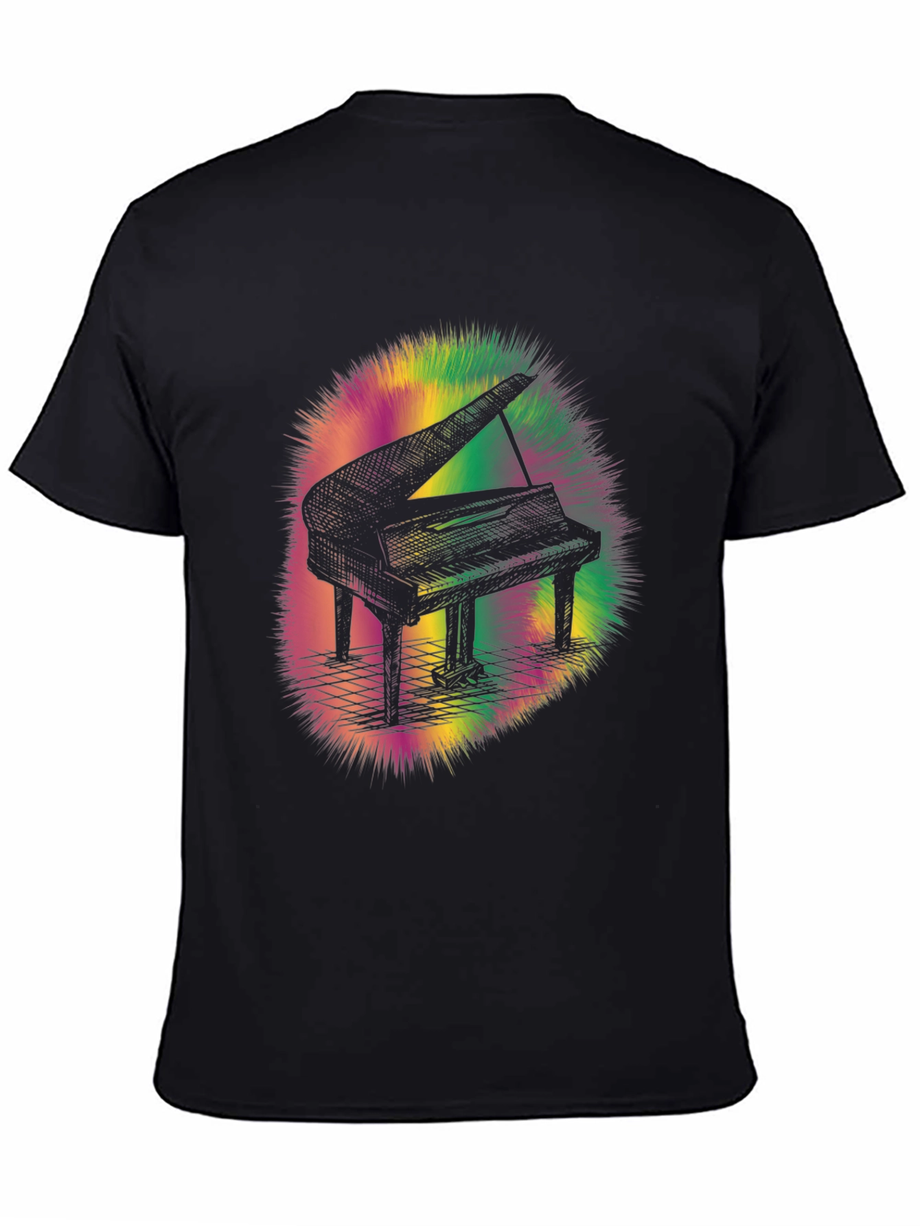 Piano Graphic Tee - Mens Black T-Shirt