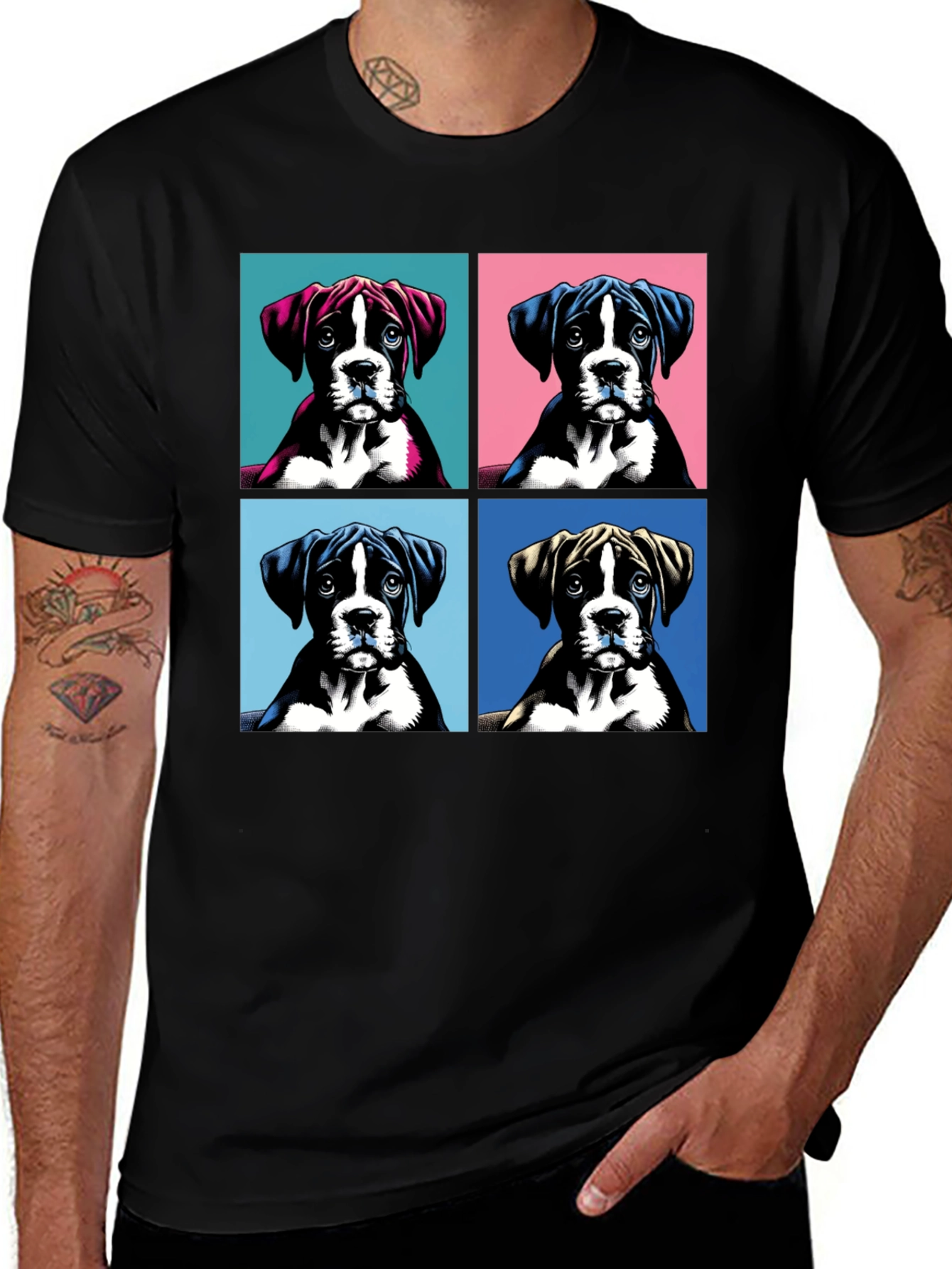 Boxer Dog Pop Art T-Shirt - Unique Graphic Tee