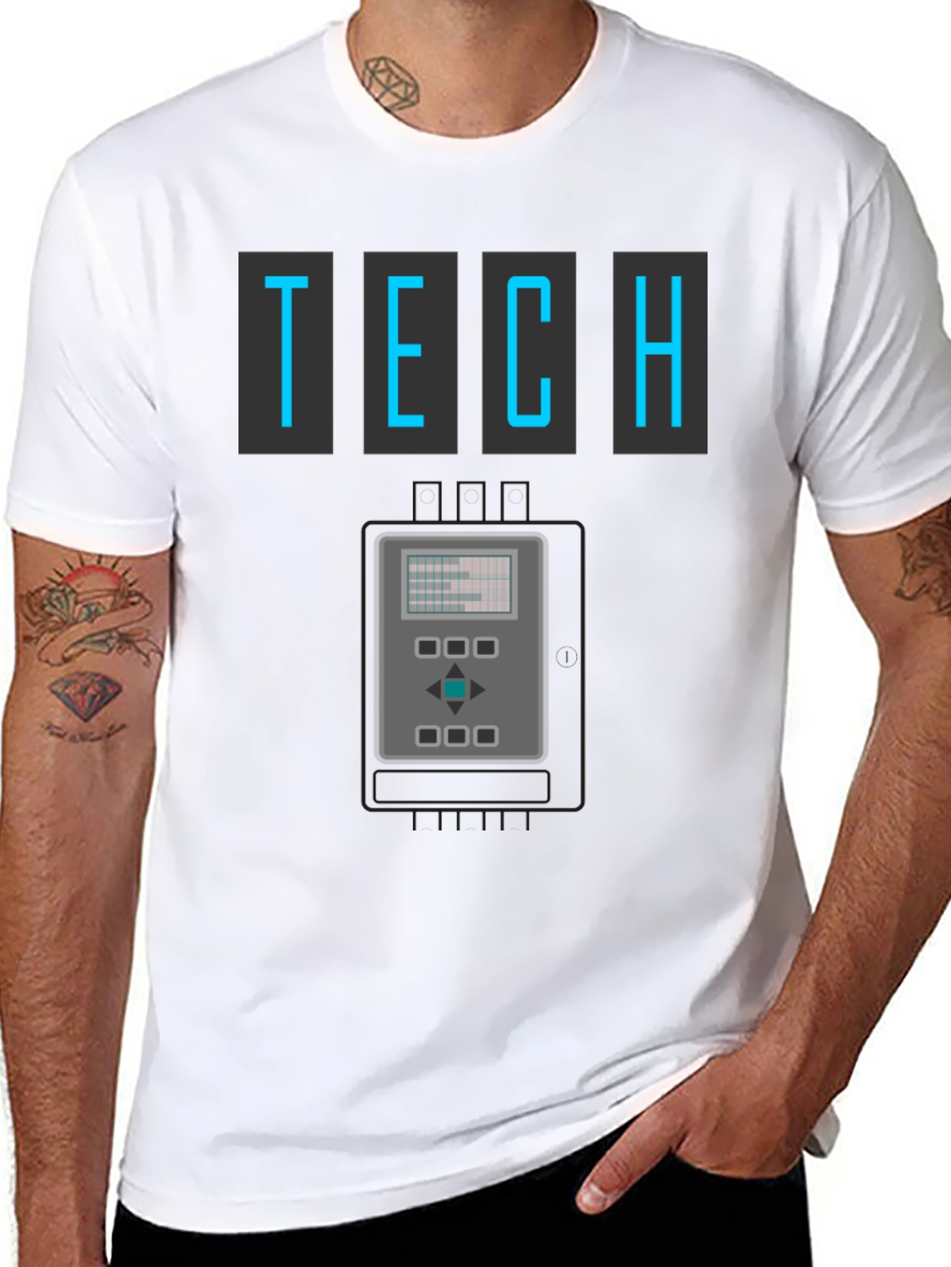Retro Tech Graphic T-Shirt - Cool Geeky Design