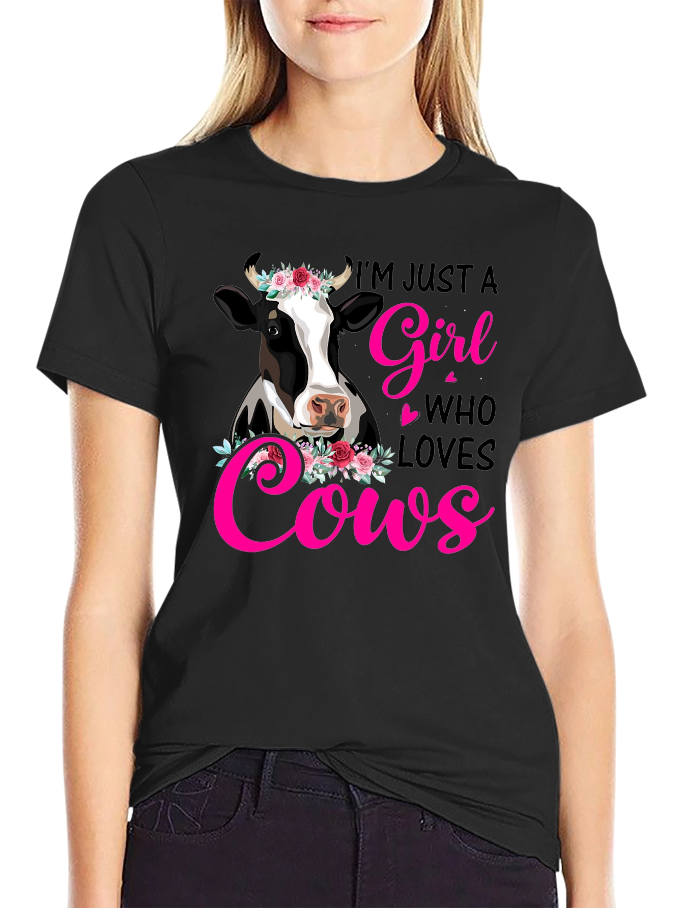 Im Just a Girl Who Loves Cows Graphic Tee