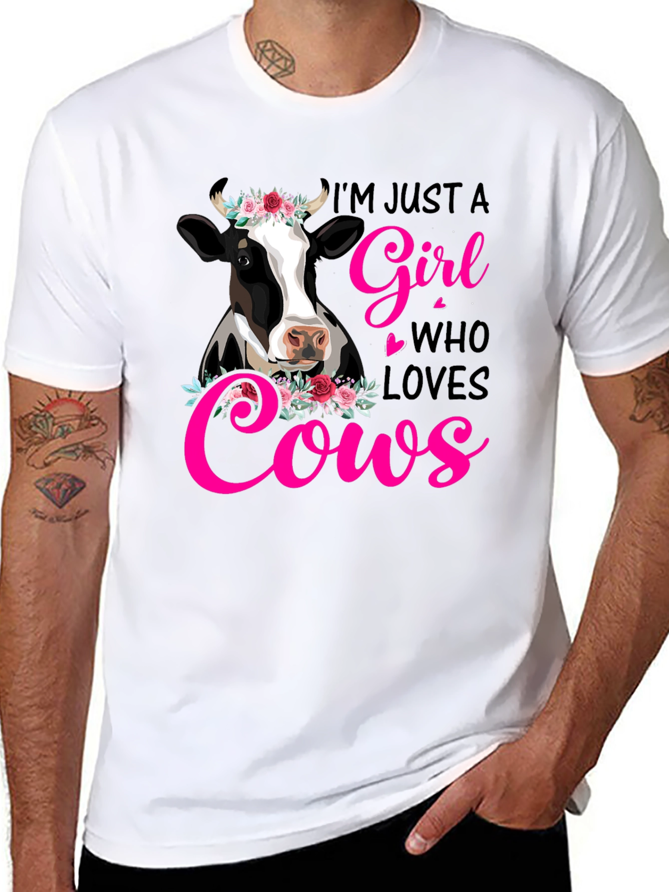 Im Just a Girl Who Loves Cows Graphic Tee