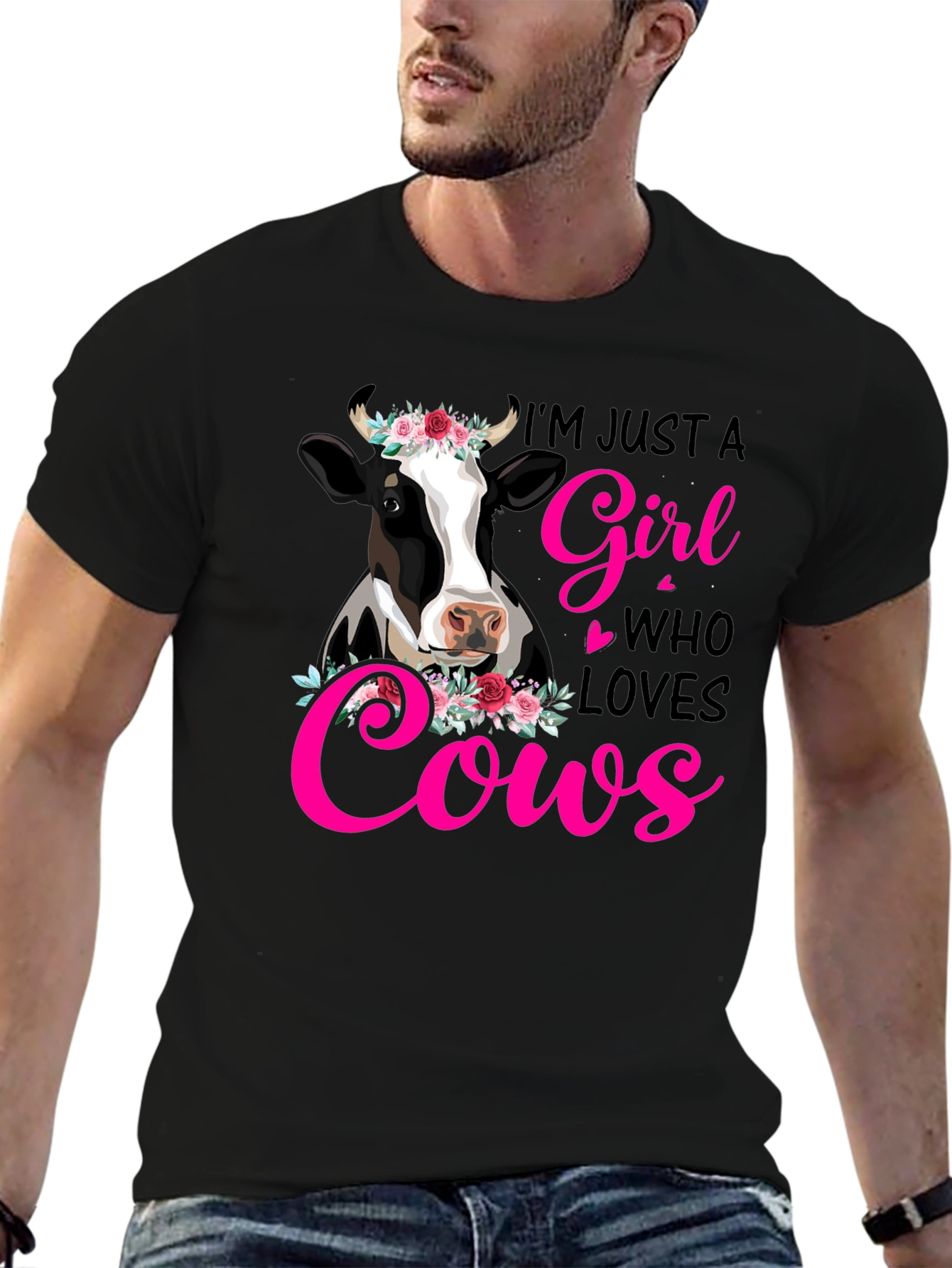 Im Just a Girl Who Loves Cows Graphic Tee