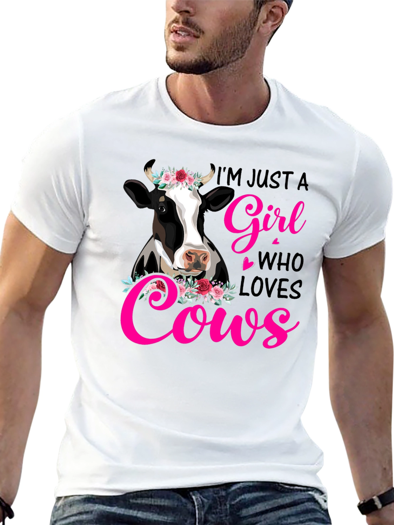 Im Just a Girl Who Loves Cows Graphic Tee