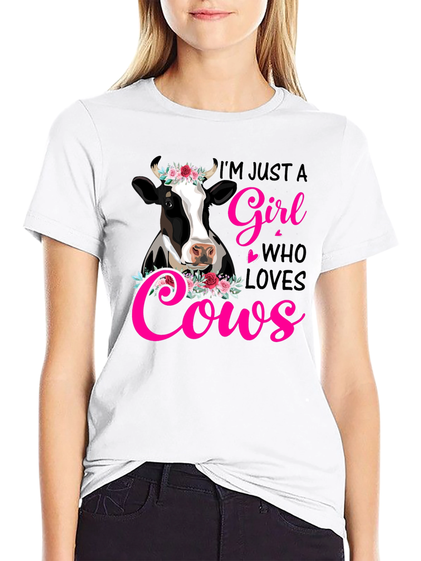 Im Just a Girl Who Loves Cows Graphic Tee