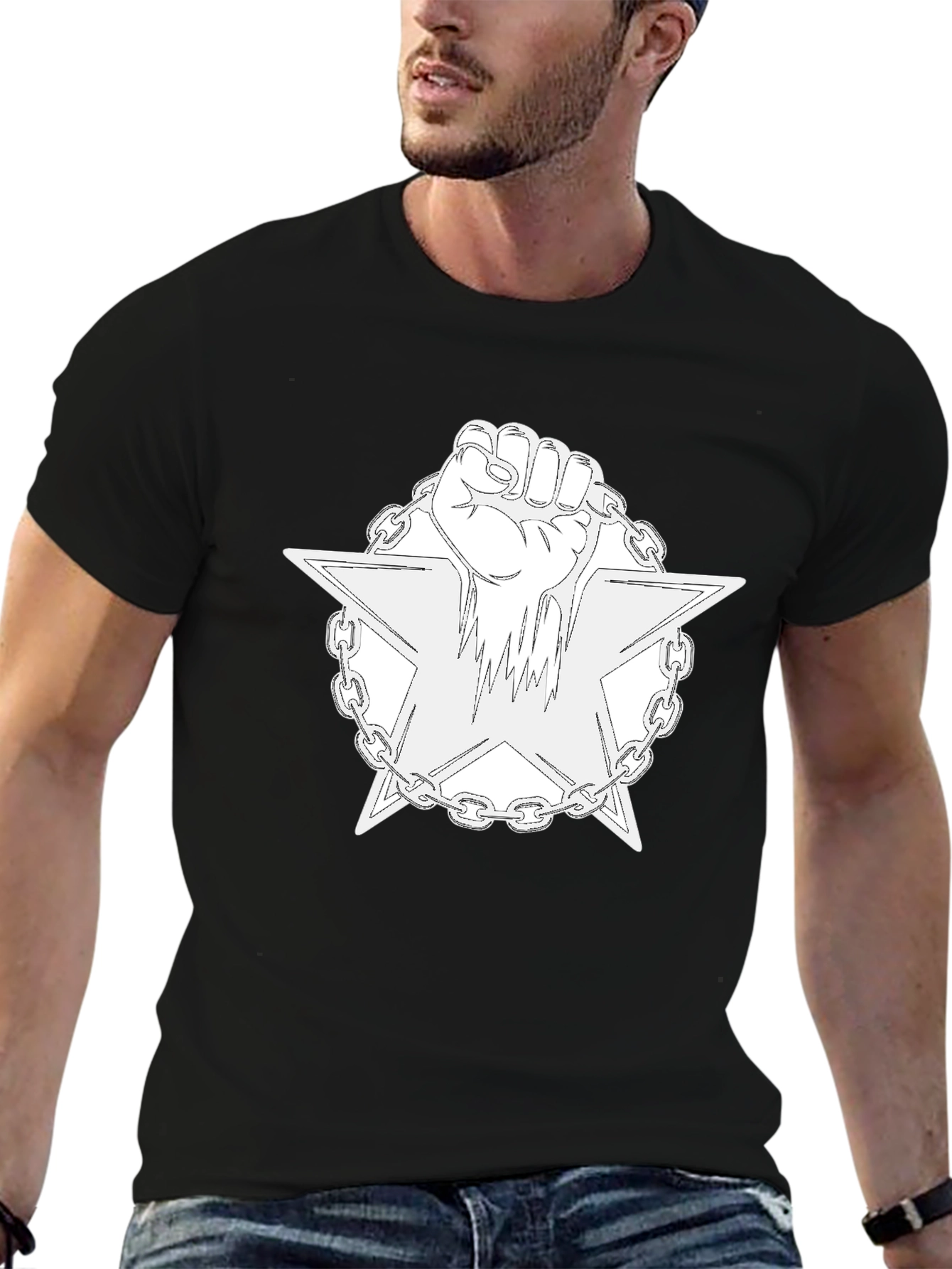 Fist & Star Graphic Tee - Black