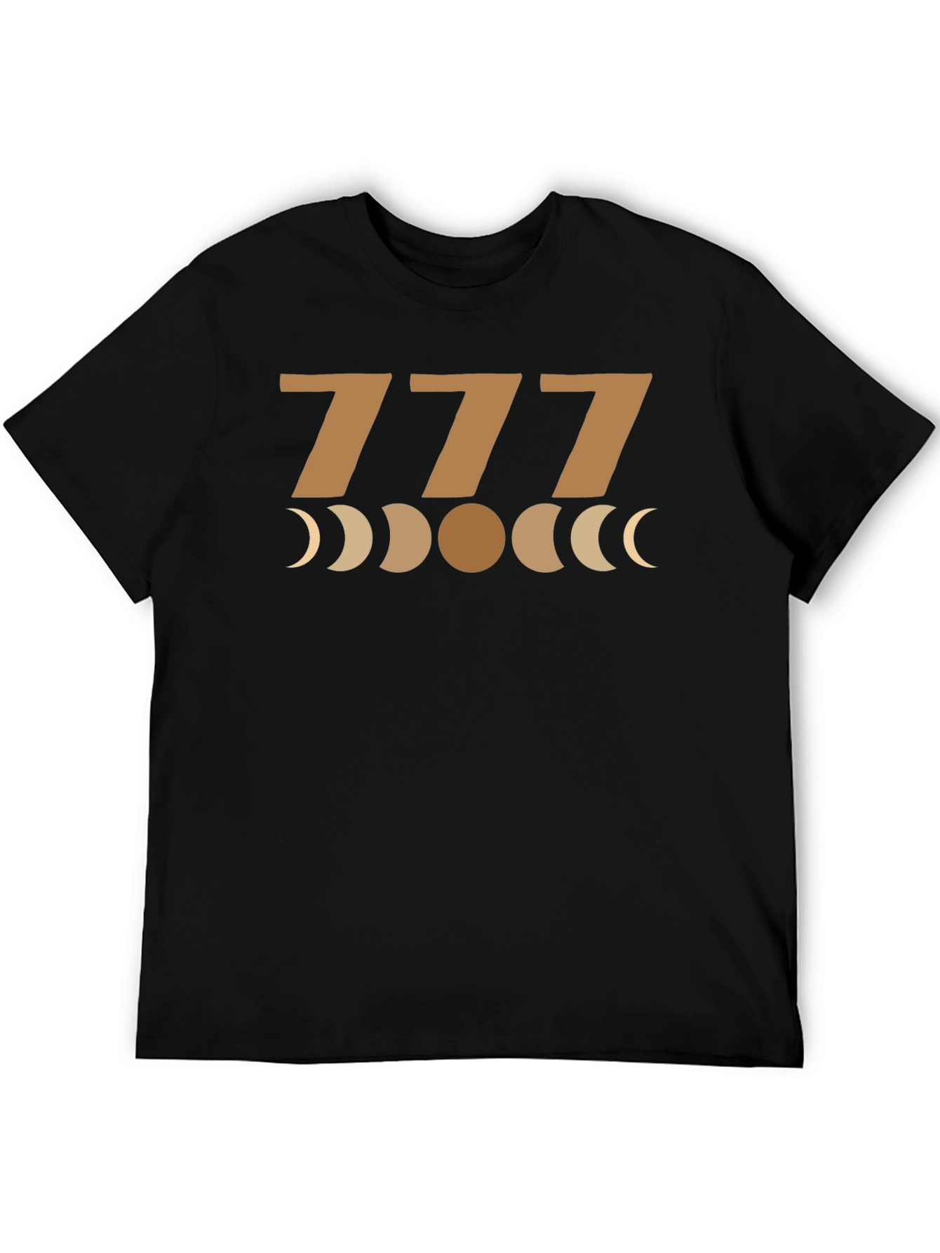 777 Moon Phase Graphic Tee - Unisex Black T-Shirt