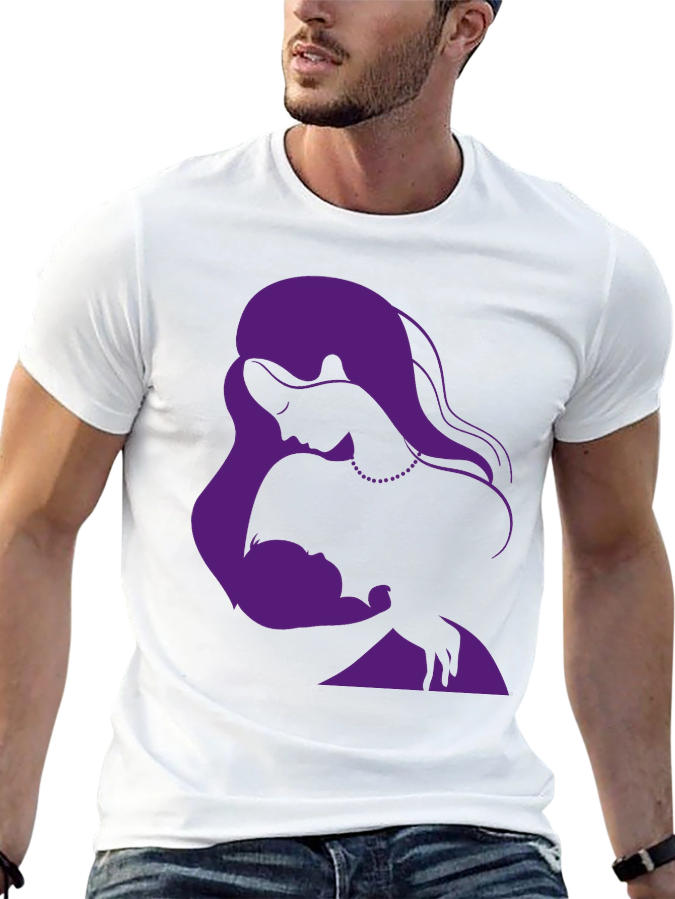 Elegant Mother & Child Graphic T-Shirt