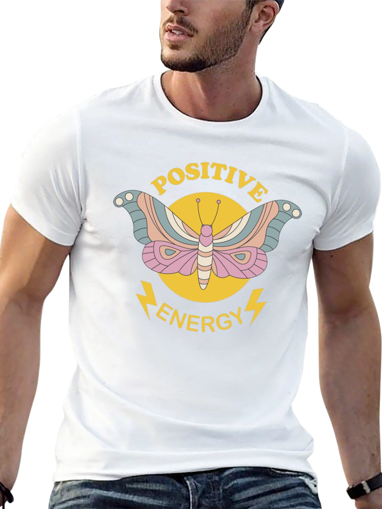 Positive Energy Butterfly Graphic Tee - Black