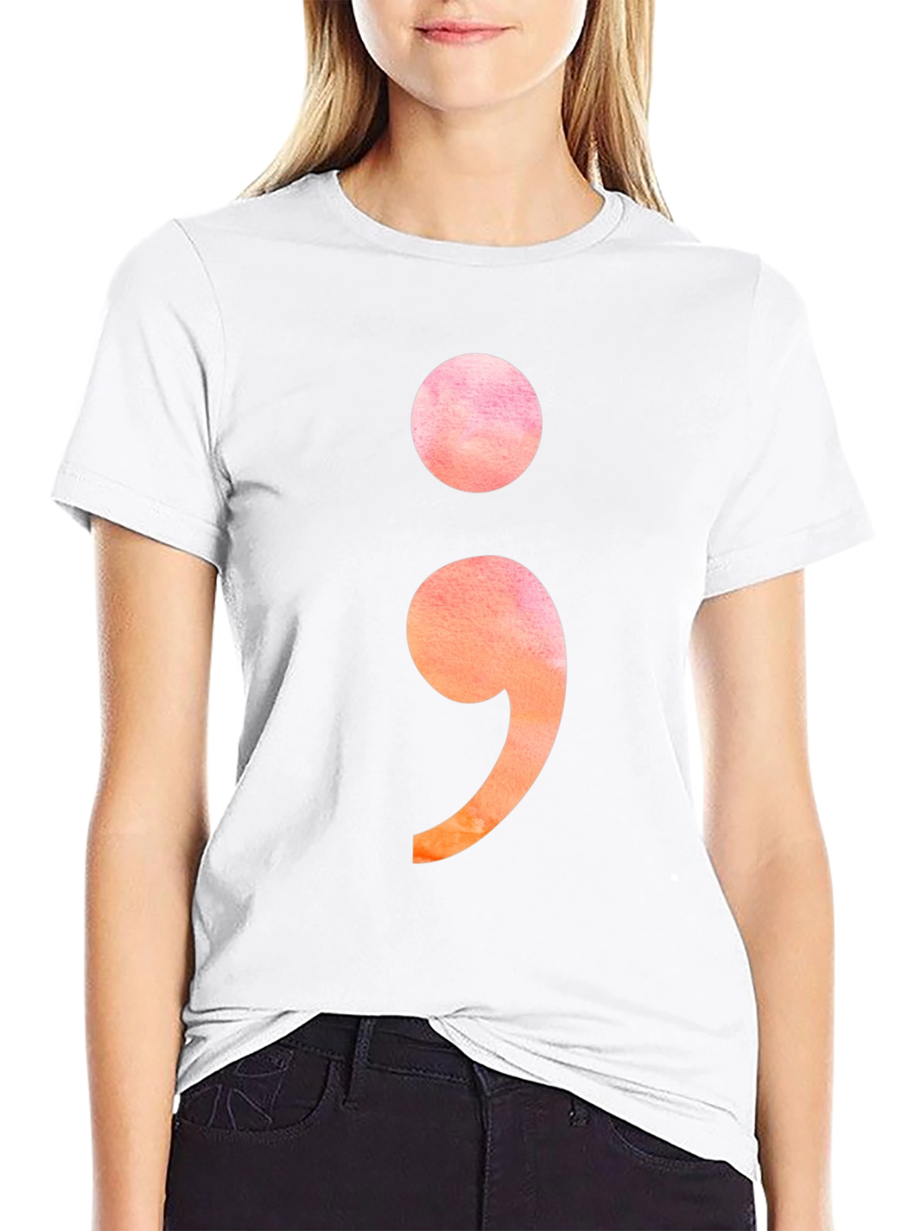 Semicolon Graphic Tee - Stylish Mental Health Awareness T-Shirt