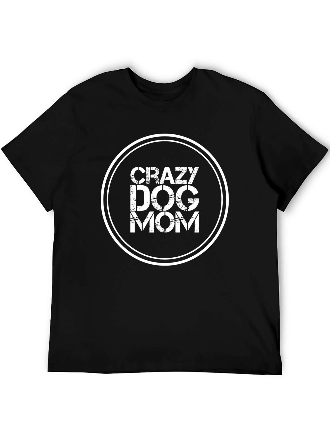 Crazy Dog Mom Graphic Tee - Black Cotton T-Shirt