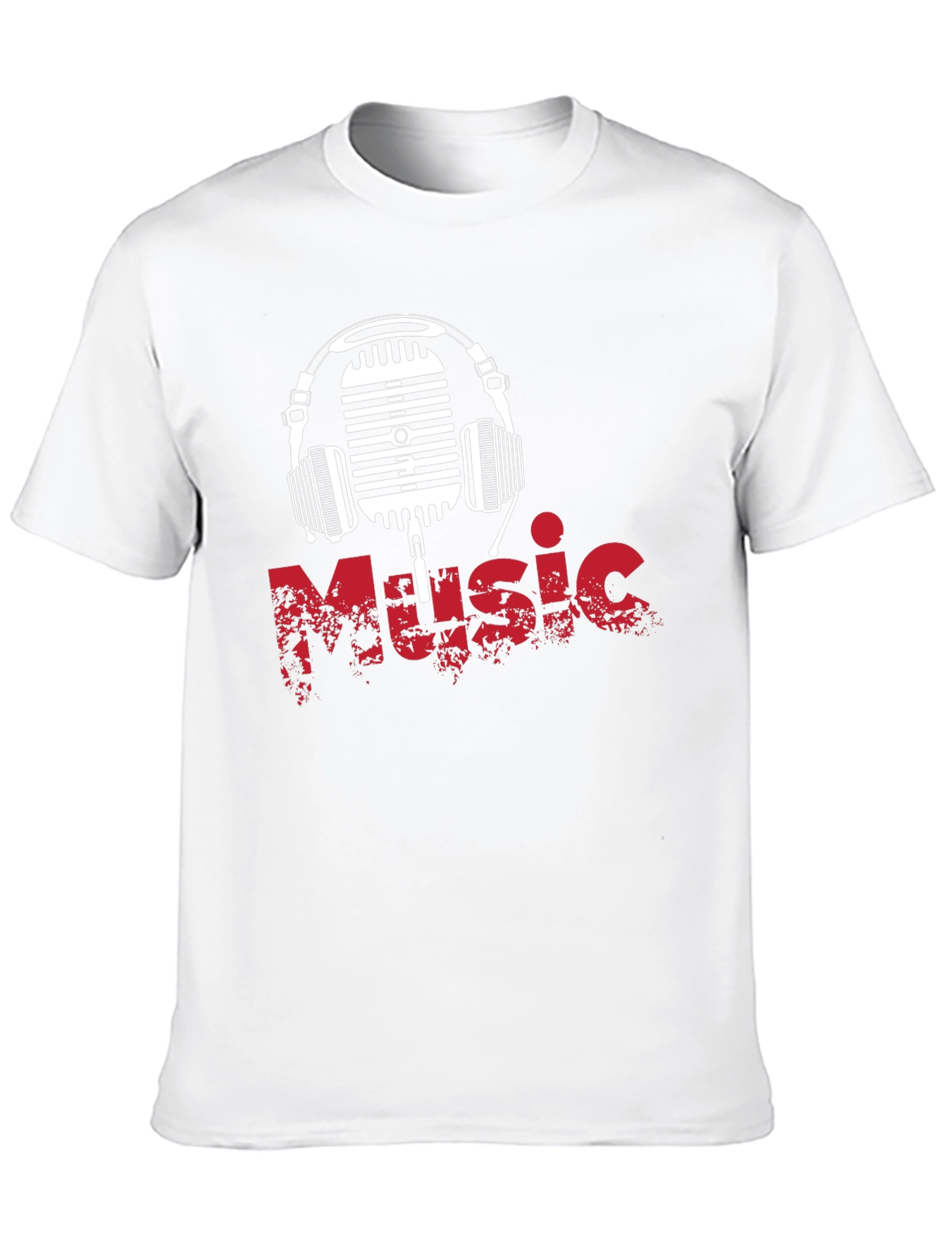 Music Lover Graphic T-Shirt - Microphone & Headphones