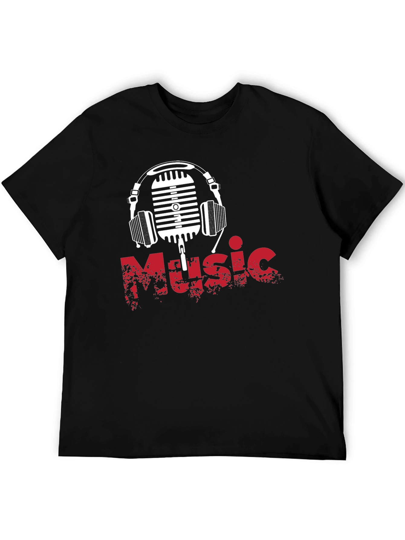 Music Lover Graphic T-Shirt - Microphone & Headphones
