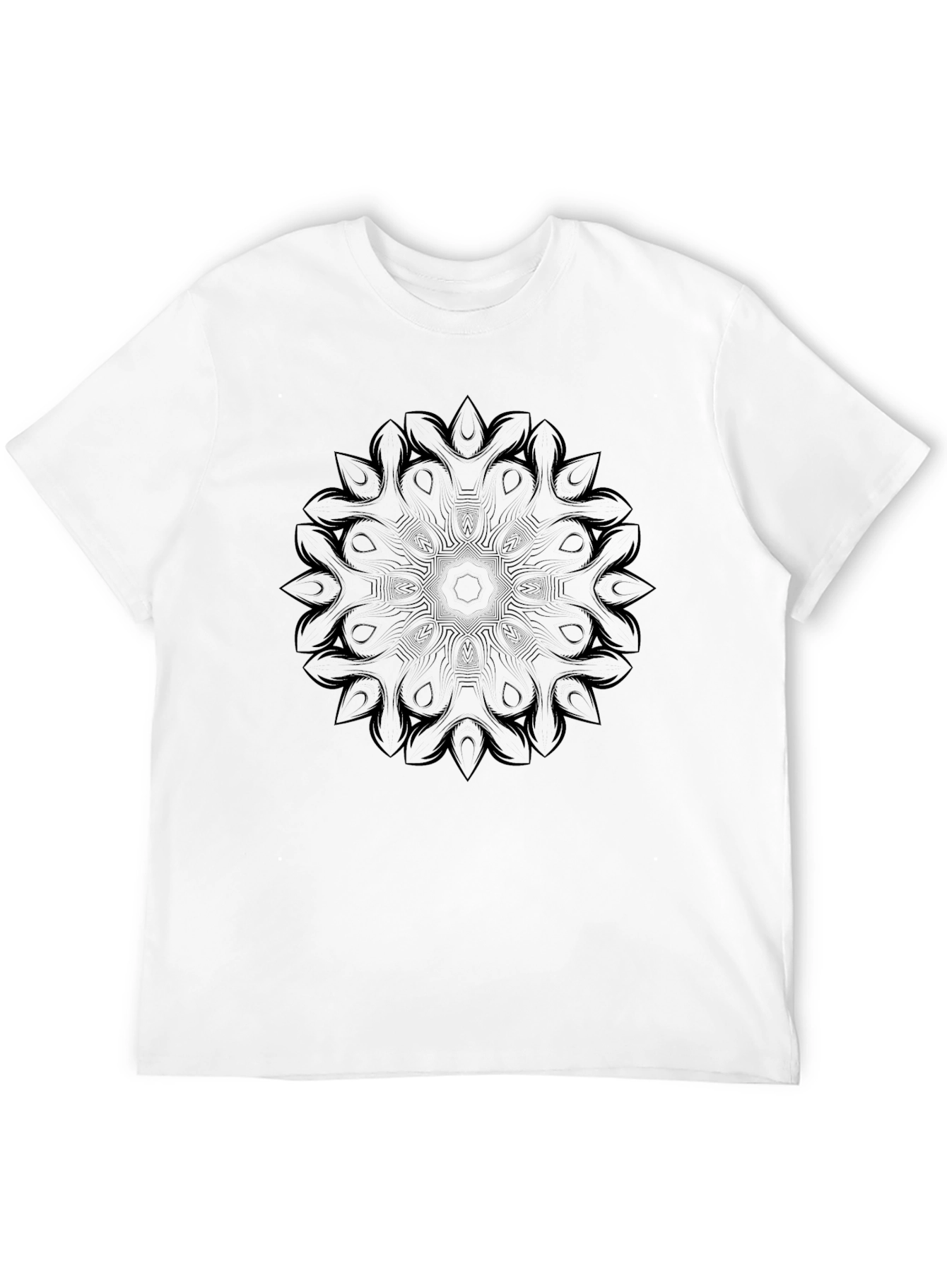 Black Mandala Graphic Print Crew Neck T-Shirt