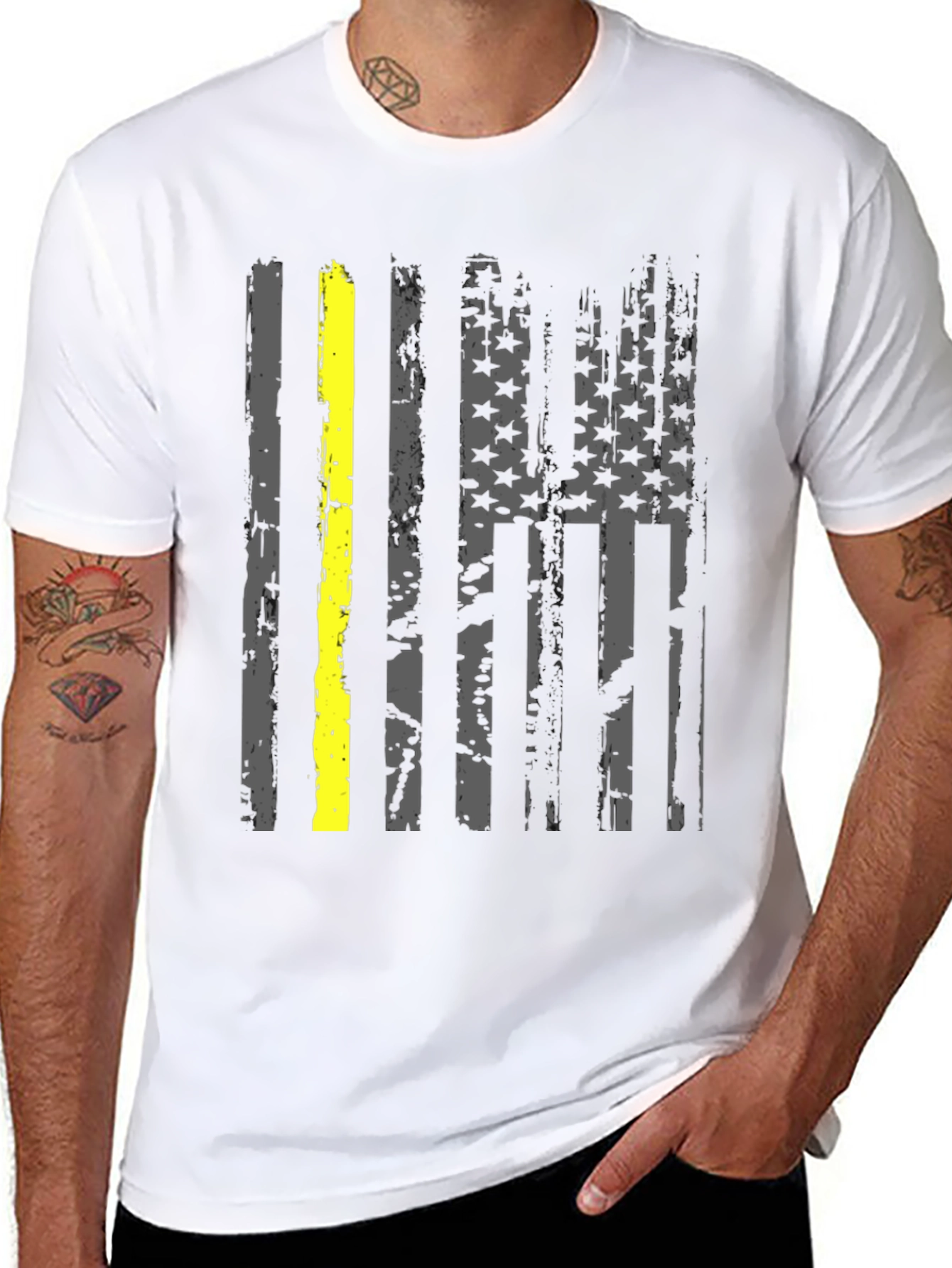 Thin Yellow Line American Flag T-Shirt