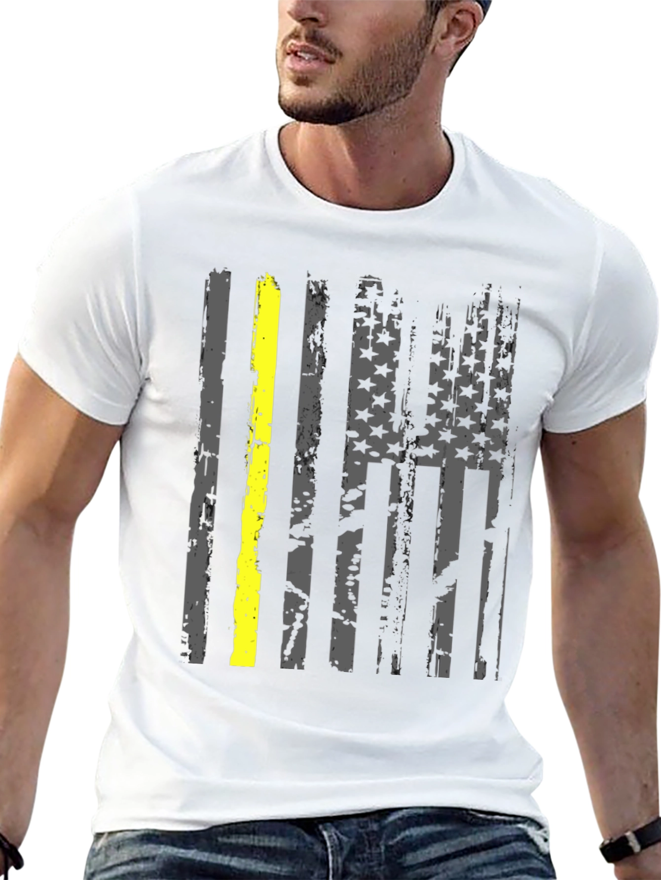 Thin Yellow Line American Flag T-Shirt