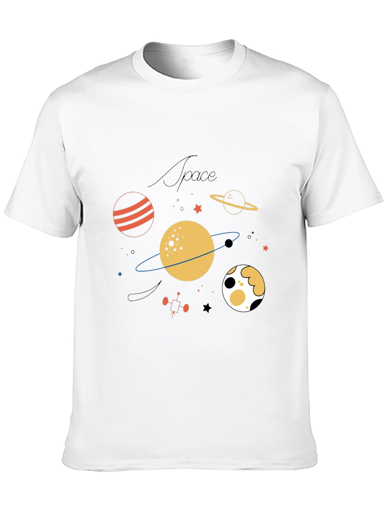 Space Themed Graphic T-Shirt - Stylish Black Tee