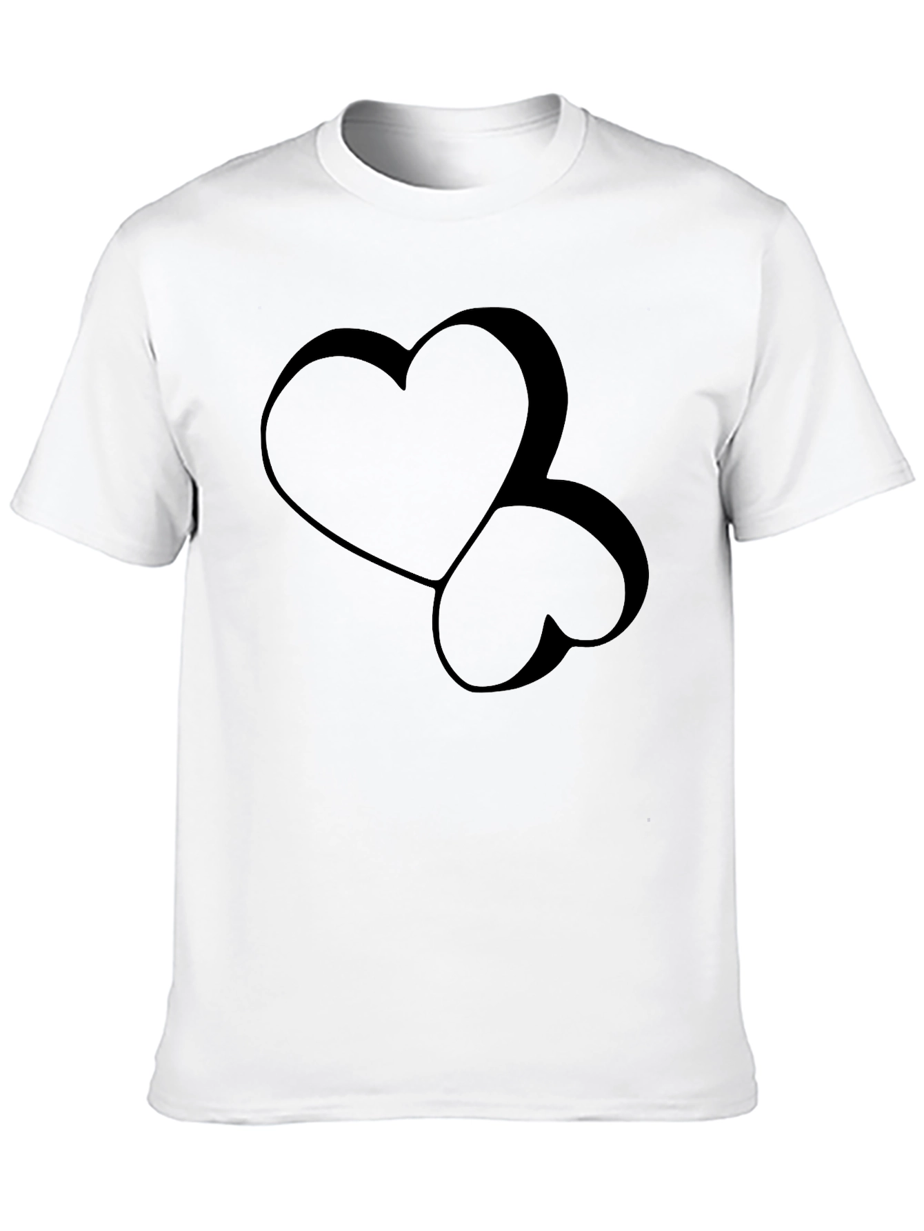 Stylish Black Heart Graphic Tee - Modern Casual Wear