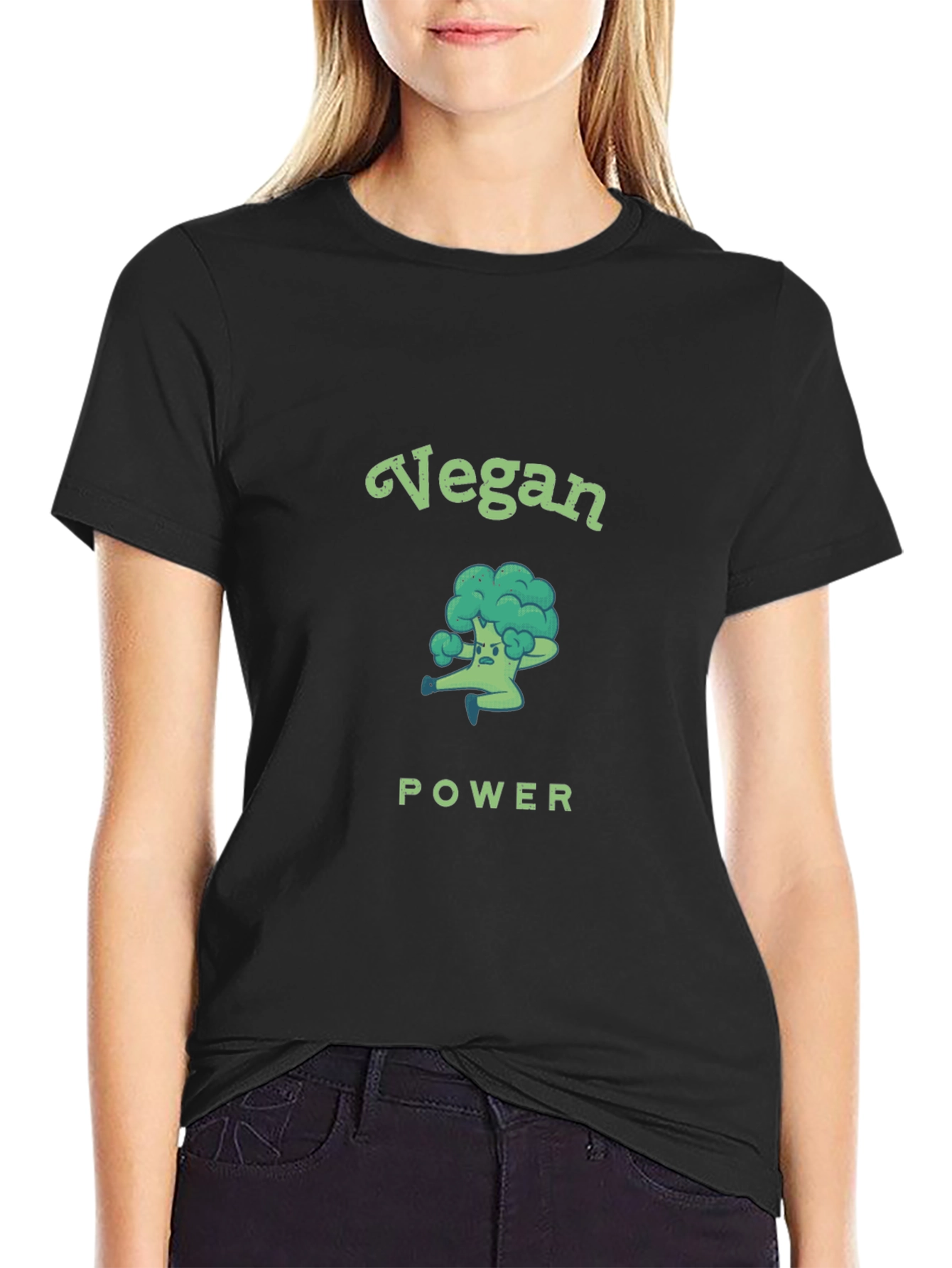 Vegan Power Broccoli Graphic T-Shirt