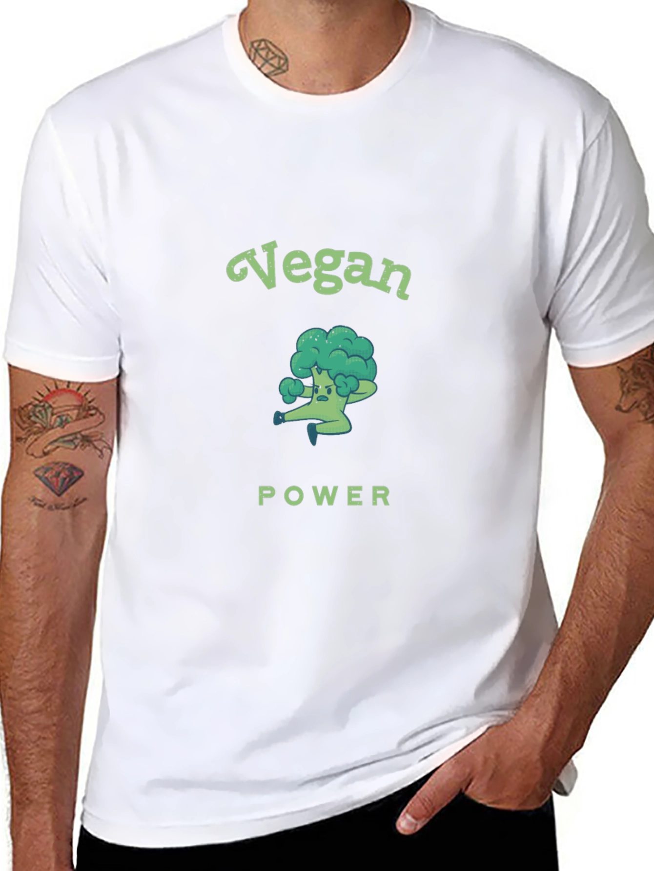 Vegan Power Broccoli Graphic T-Shirt