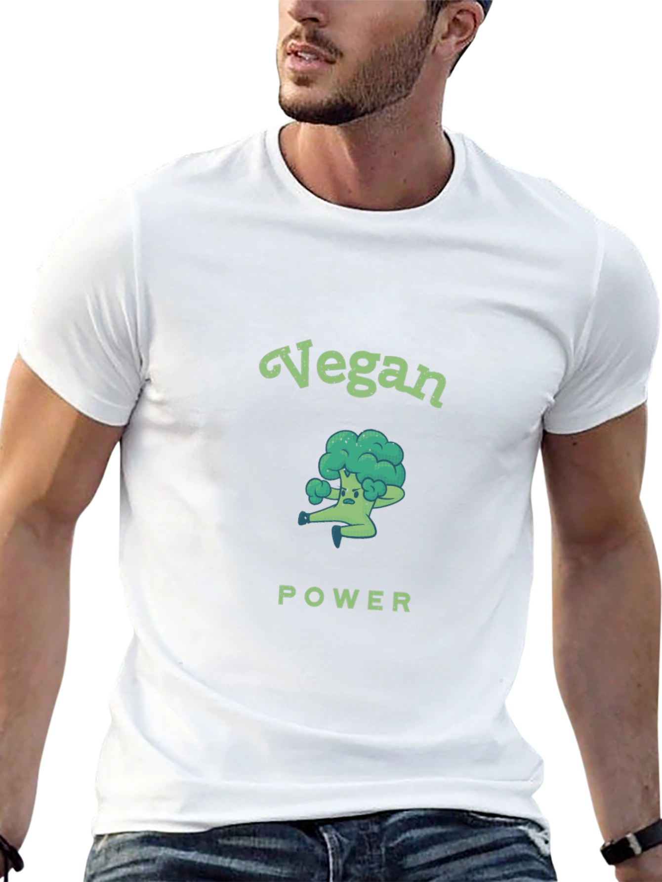 Vegan Power Broccoli Graphic T-Shirt