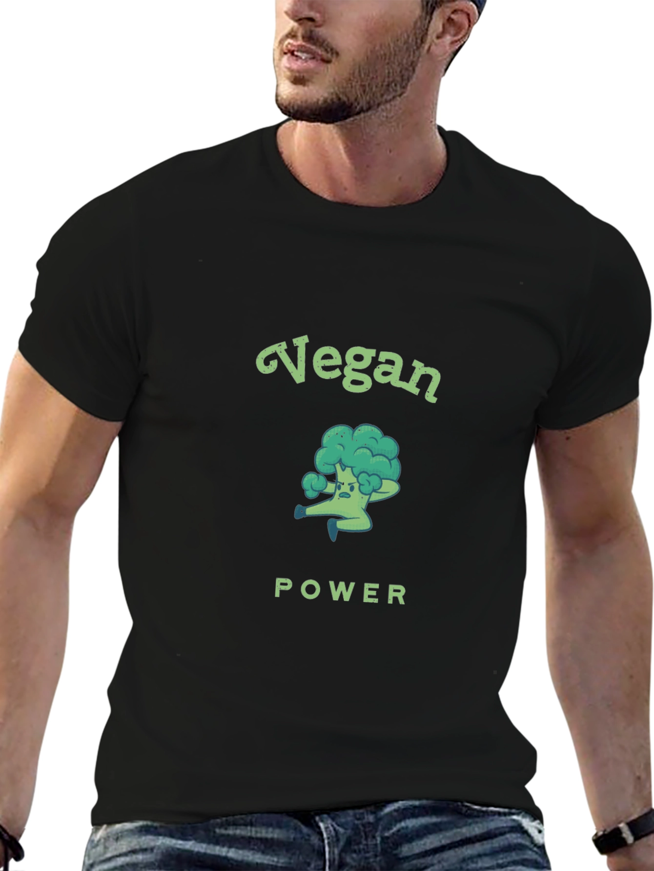 Vegan Power Broccoli Graphic T-Shirt