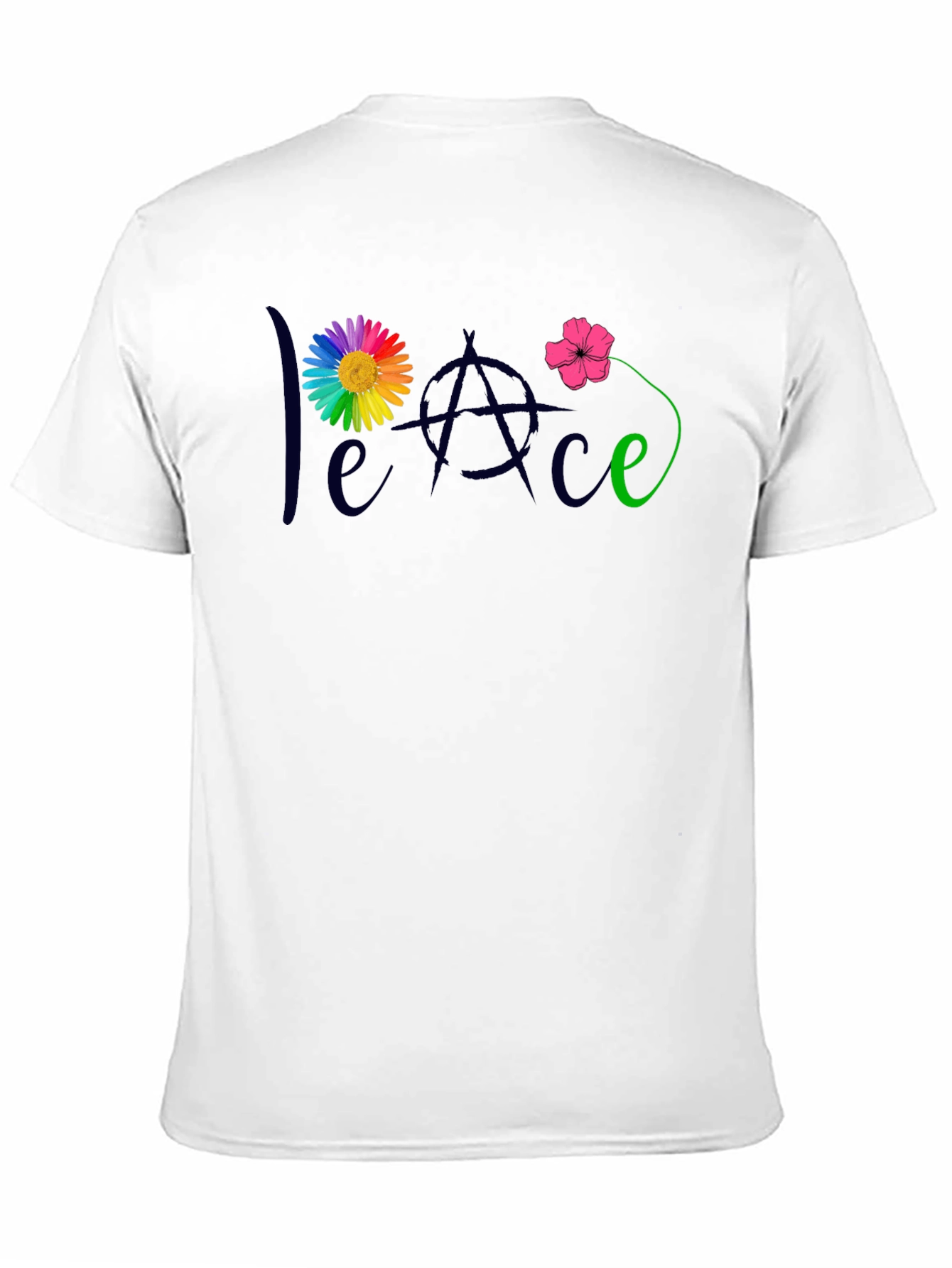 Peace Flower T-Shirt - Mens Black Tee