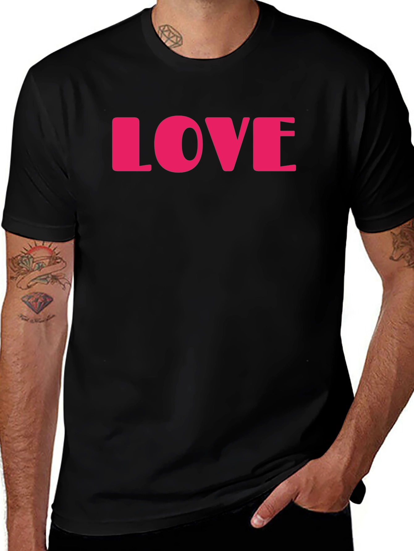 Love Graphic Black T-Shirt - Stylish Casual Wear