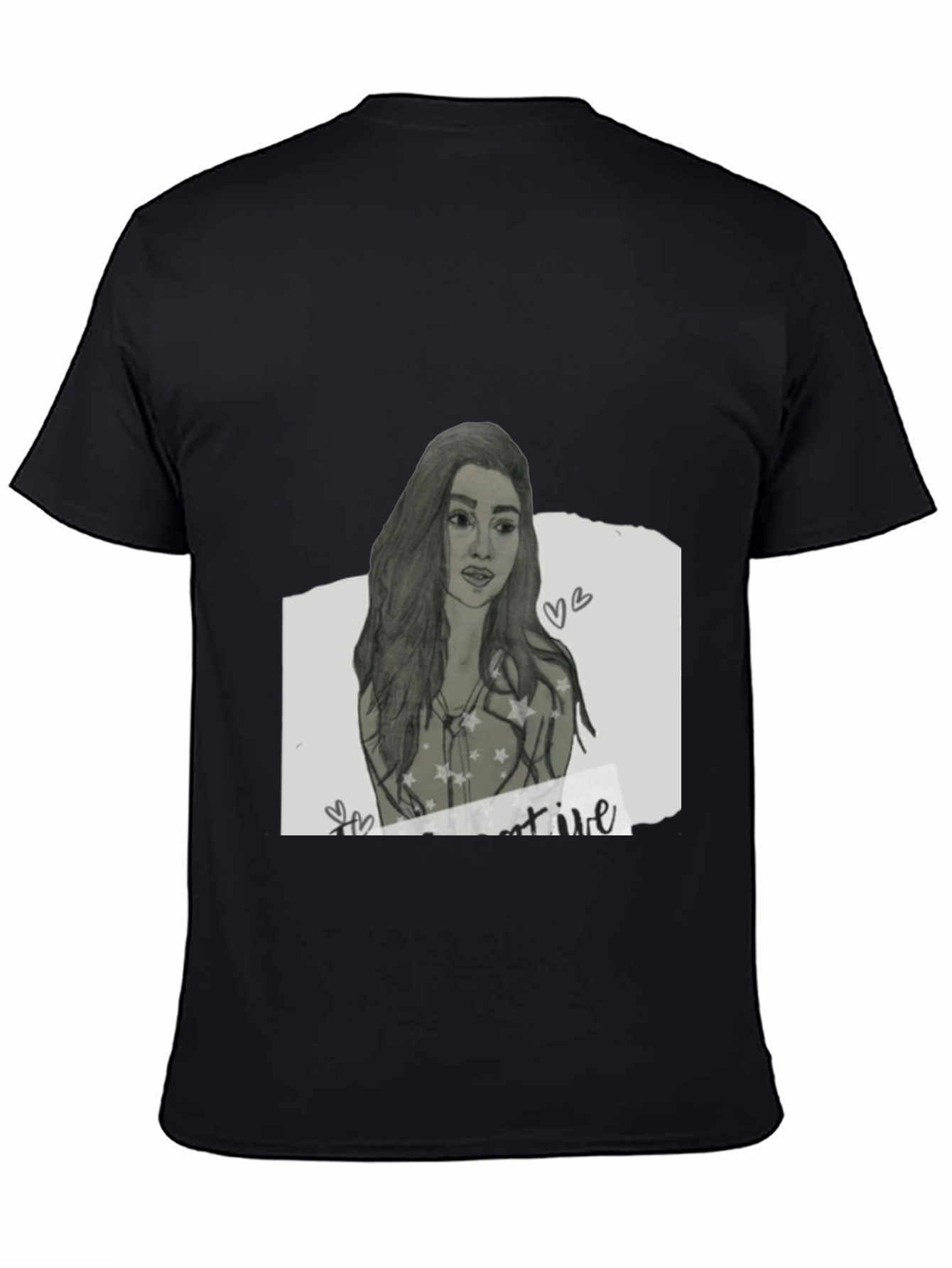 Sketch Portrait Black T-Shirt