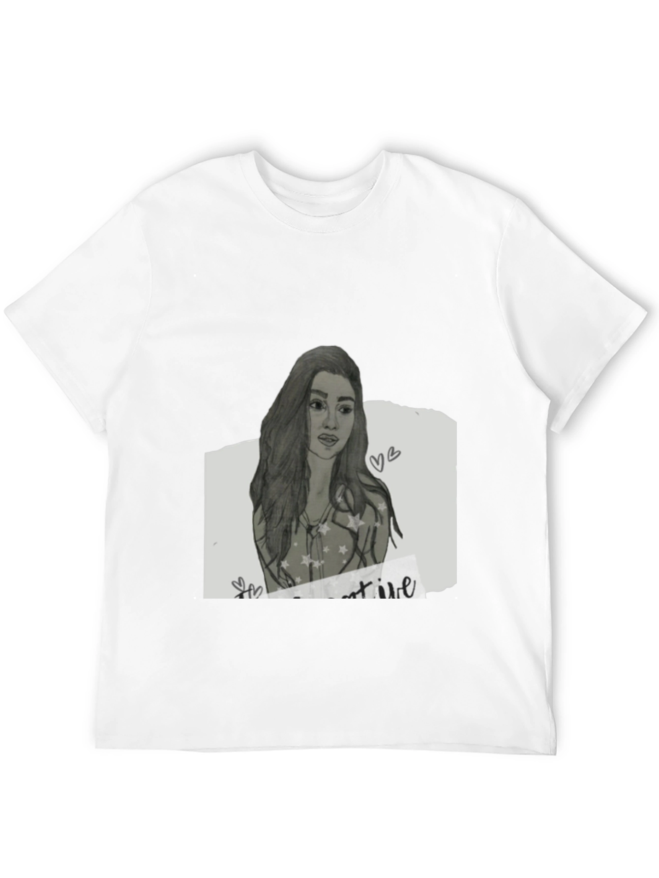 Sketch Portrait Black T-Shirt