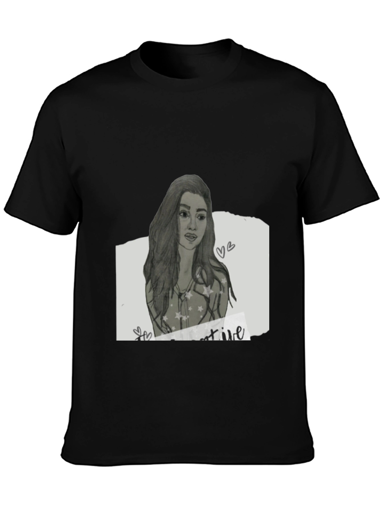 Sketch Portrait Black T-Shirt