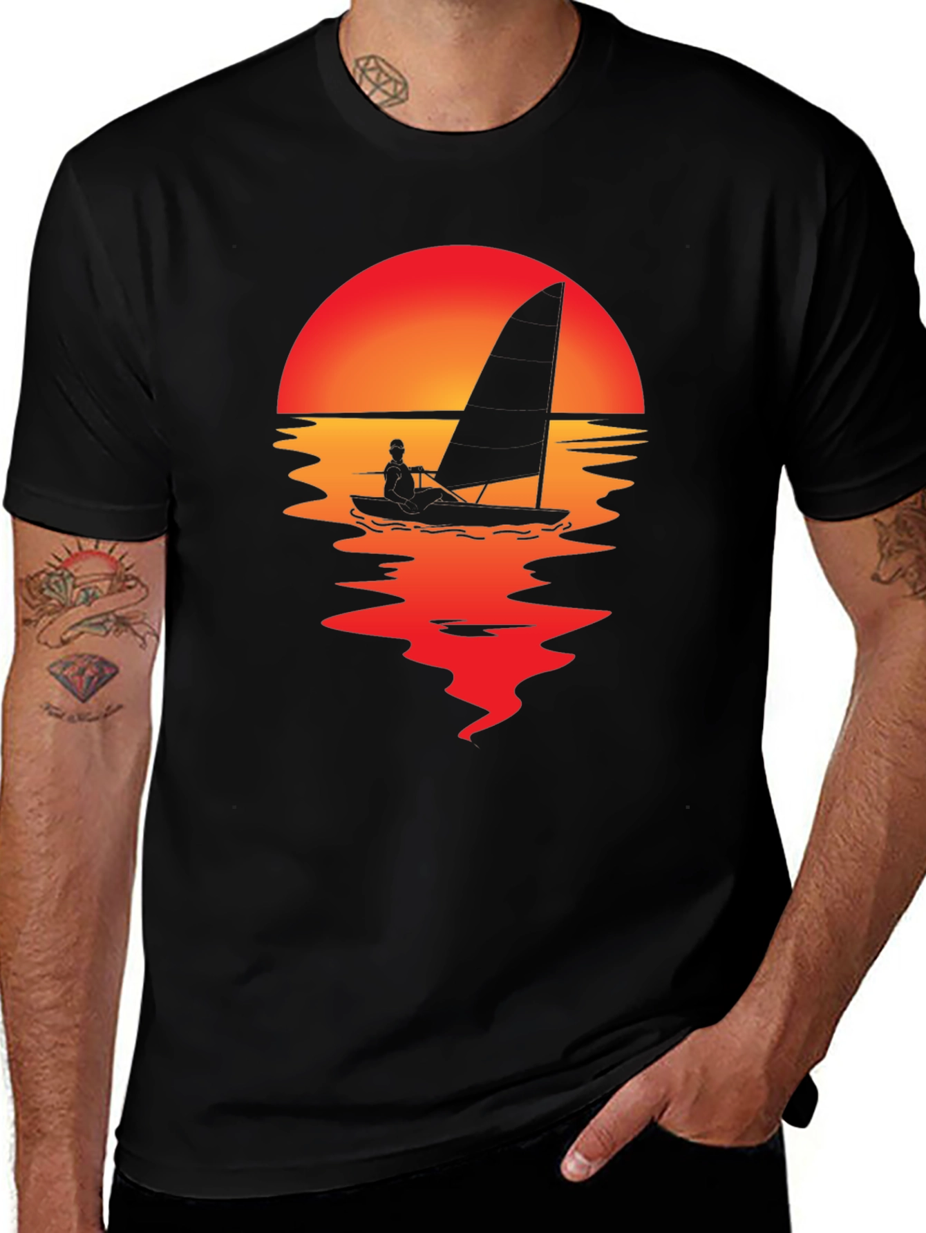 Sunset Sailboat Graphic Tee