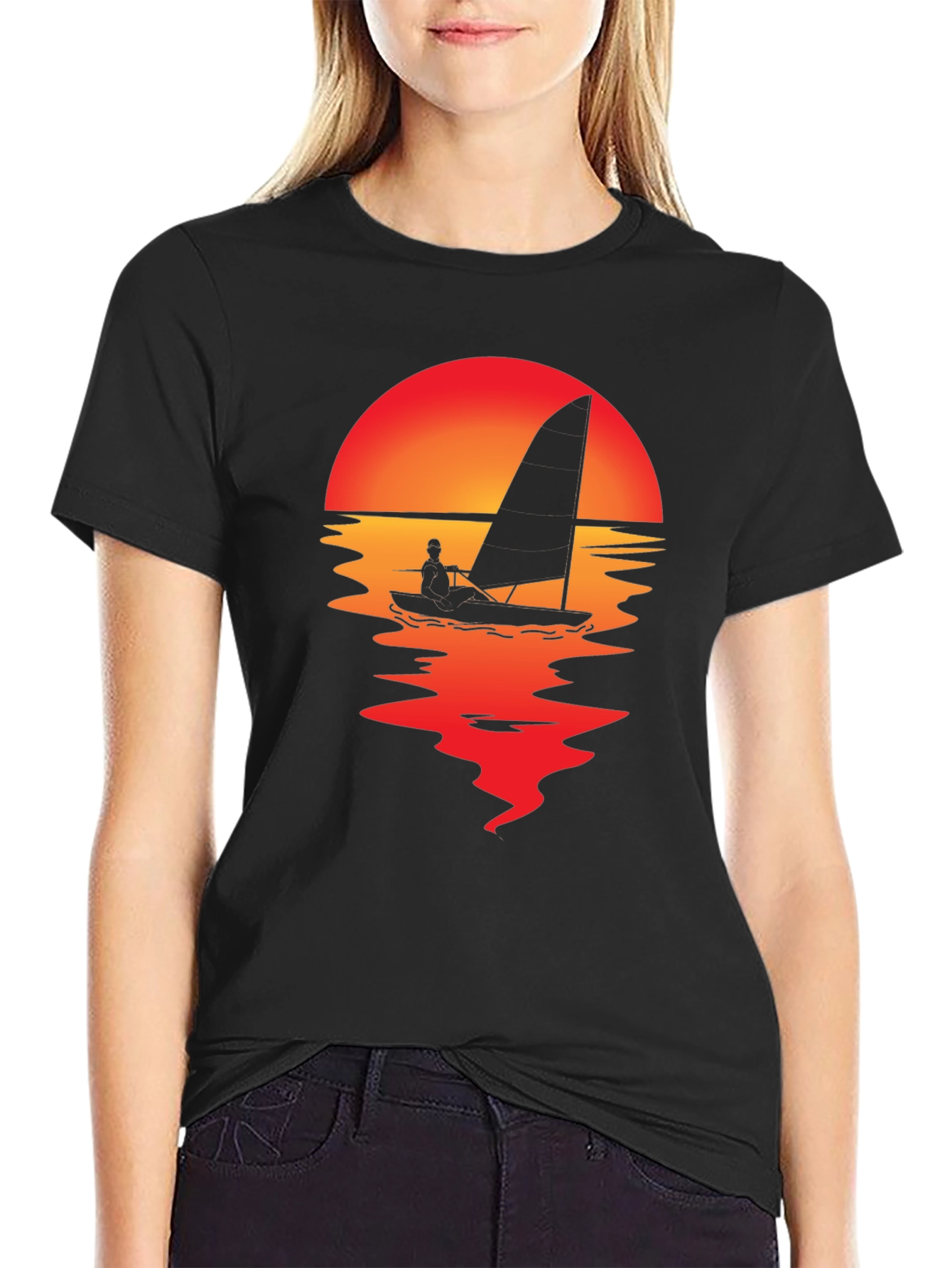 Sunset Sailboat Graphic Tee