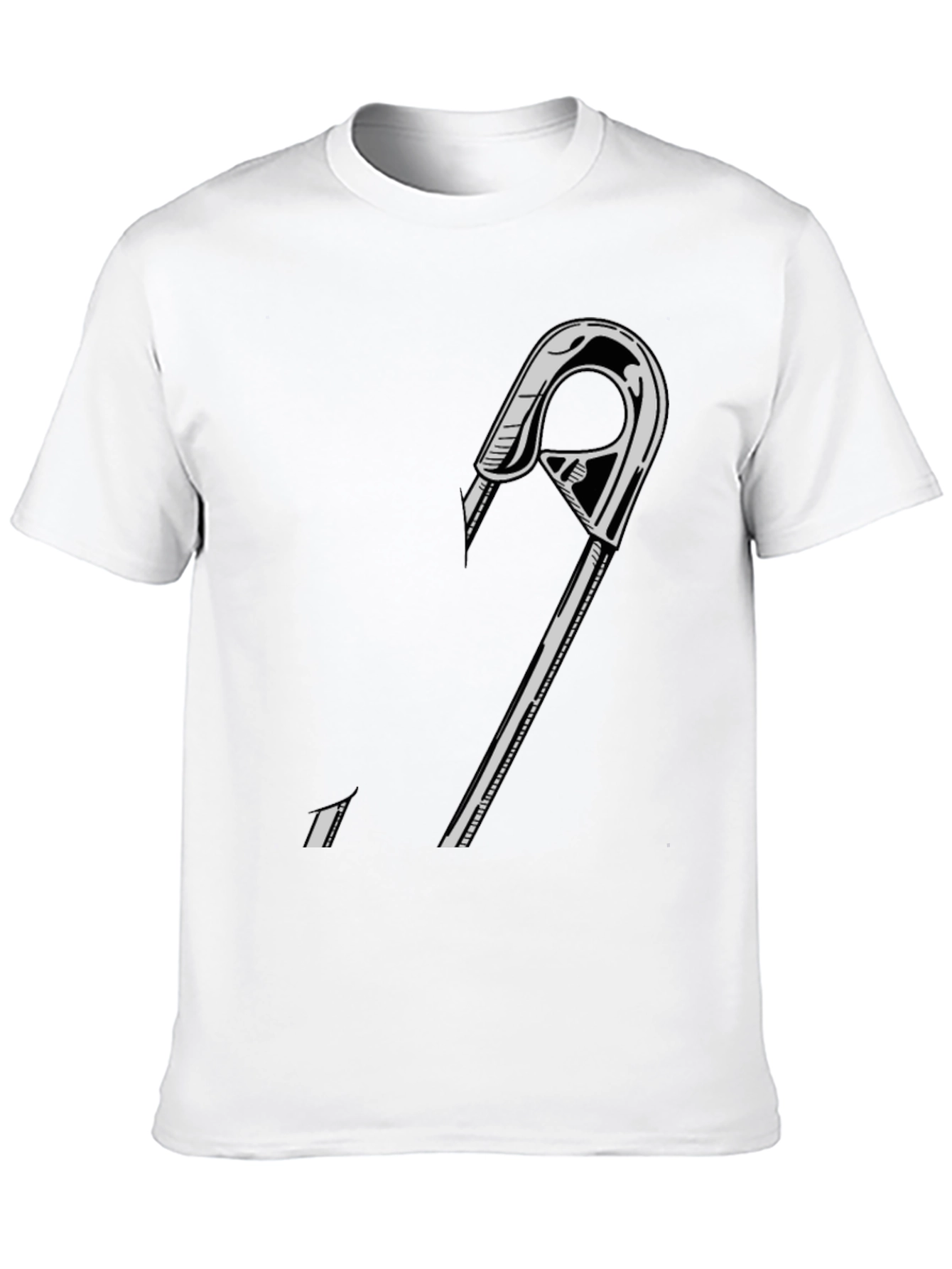 Black Graphic Tee - Safety Pin Design