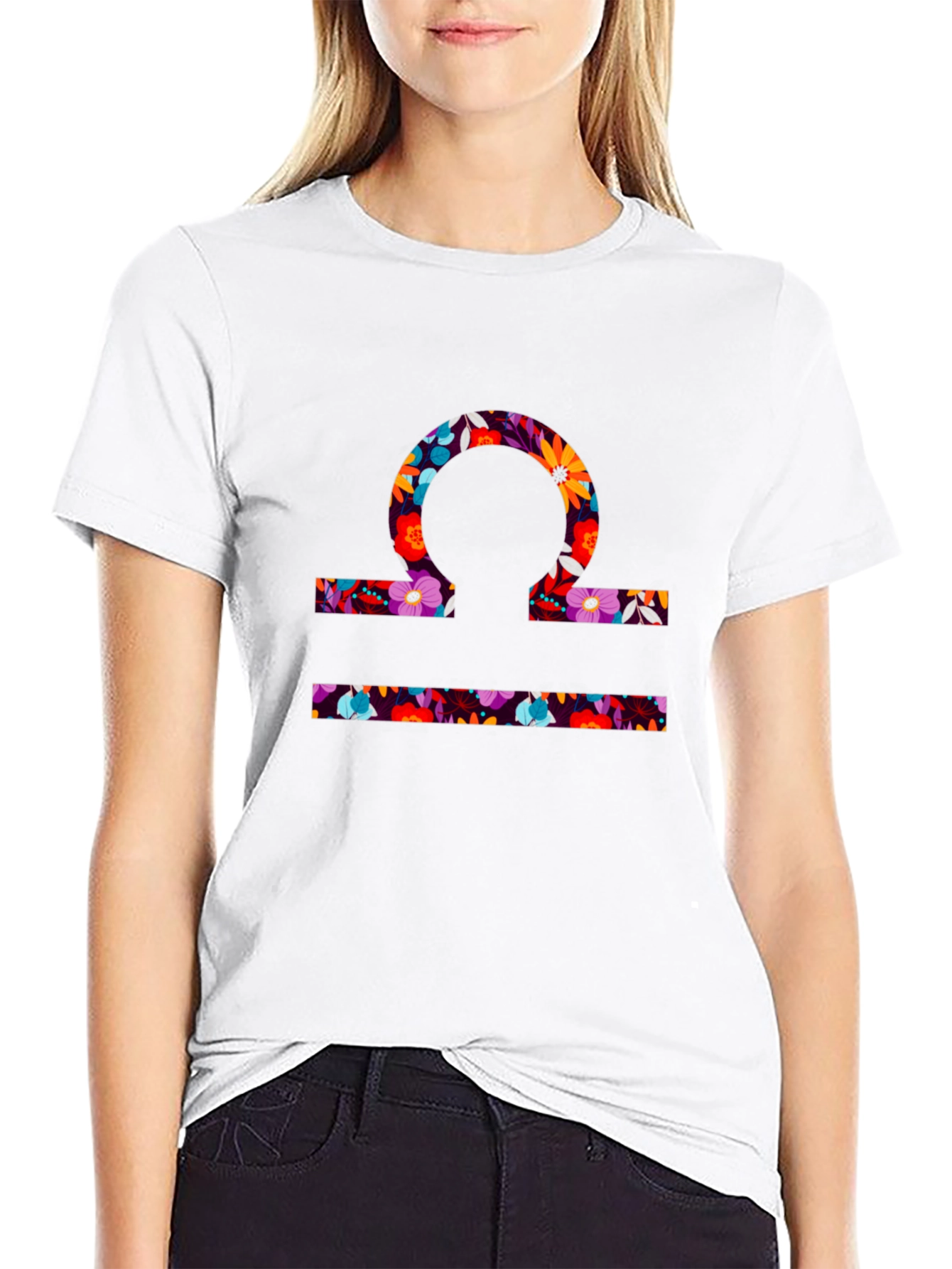 Floral Libra Zodiac T-Shirt - Stylish Astrology Tee