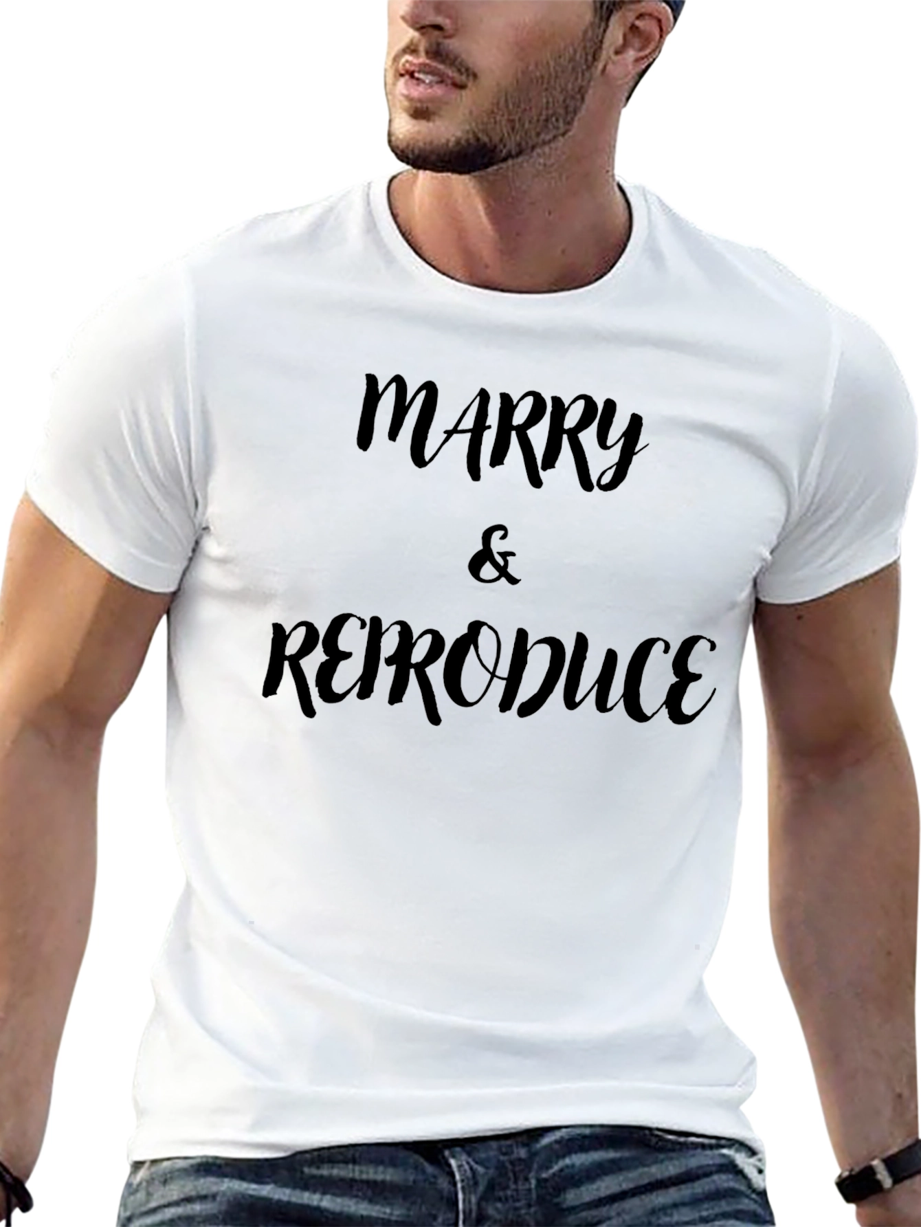 Marry & Reproduce Graphic Tee - Novelty Slogan T-Shirt